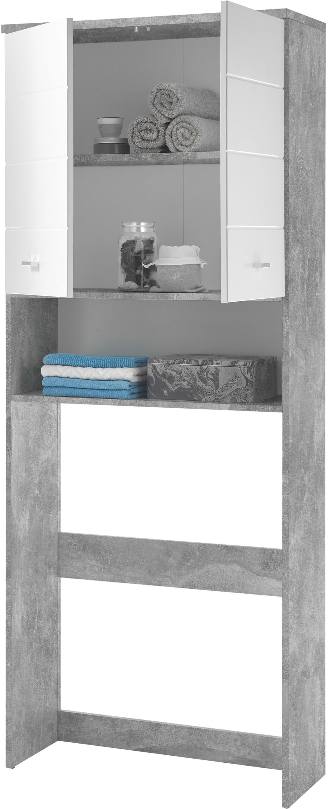 BASIC by Balculina Armoire pour machine à laver »Pool, Badezimmerschrank BxHxT 76x190x31« 1 cuis tlg. largeur 76 cm, porte montable à gauche/droite