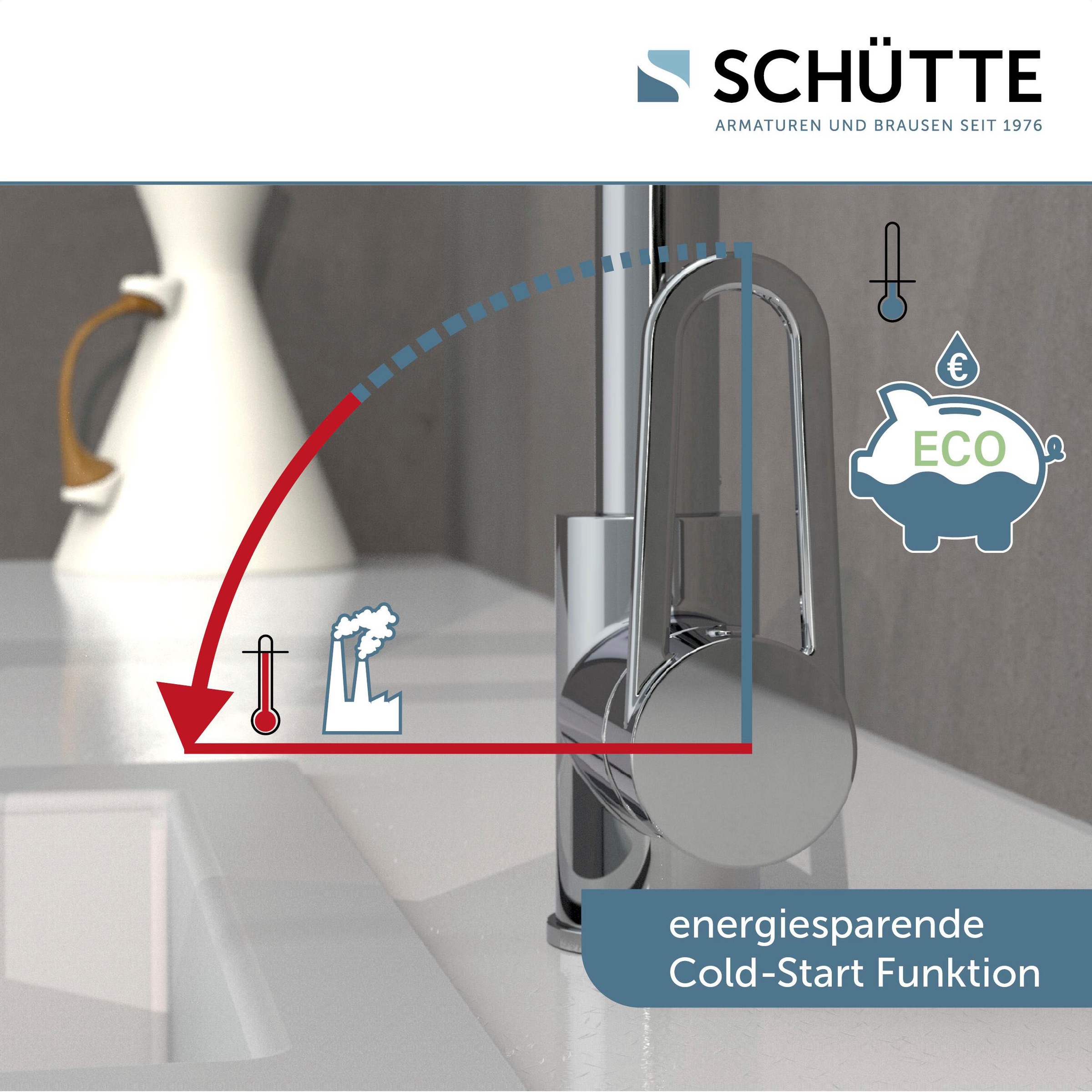 Schütte Spültischarmatur »Design«, mit Geschirrbrause, ausziehbar, schwenkbar, Hochdruck