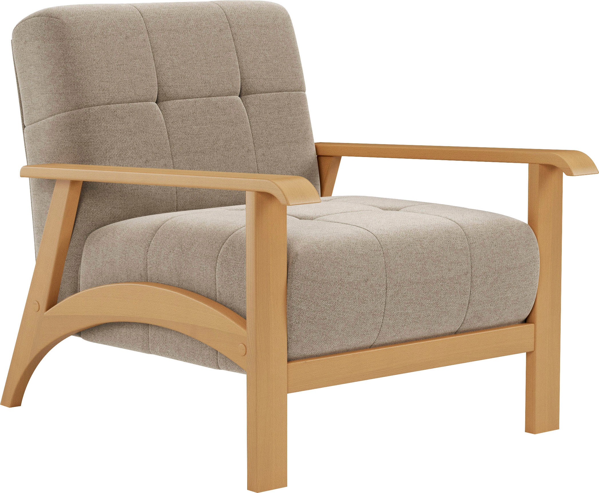 sit&more Sessel »Billund«, Armlehnen aus eichefarbigem Buchenholz, verschiedene Bezüge und Farben