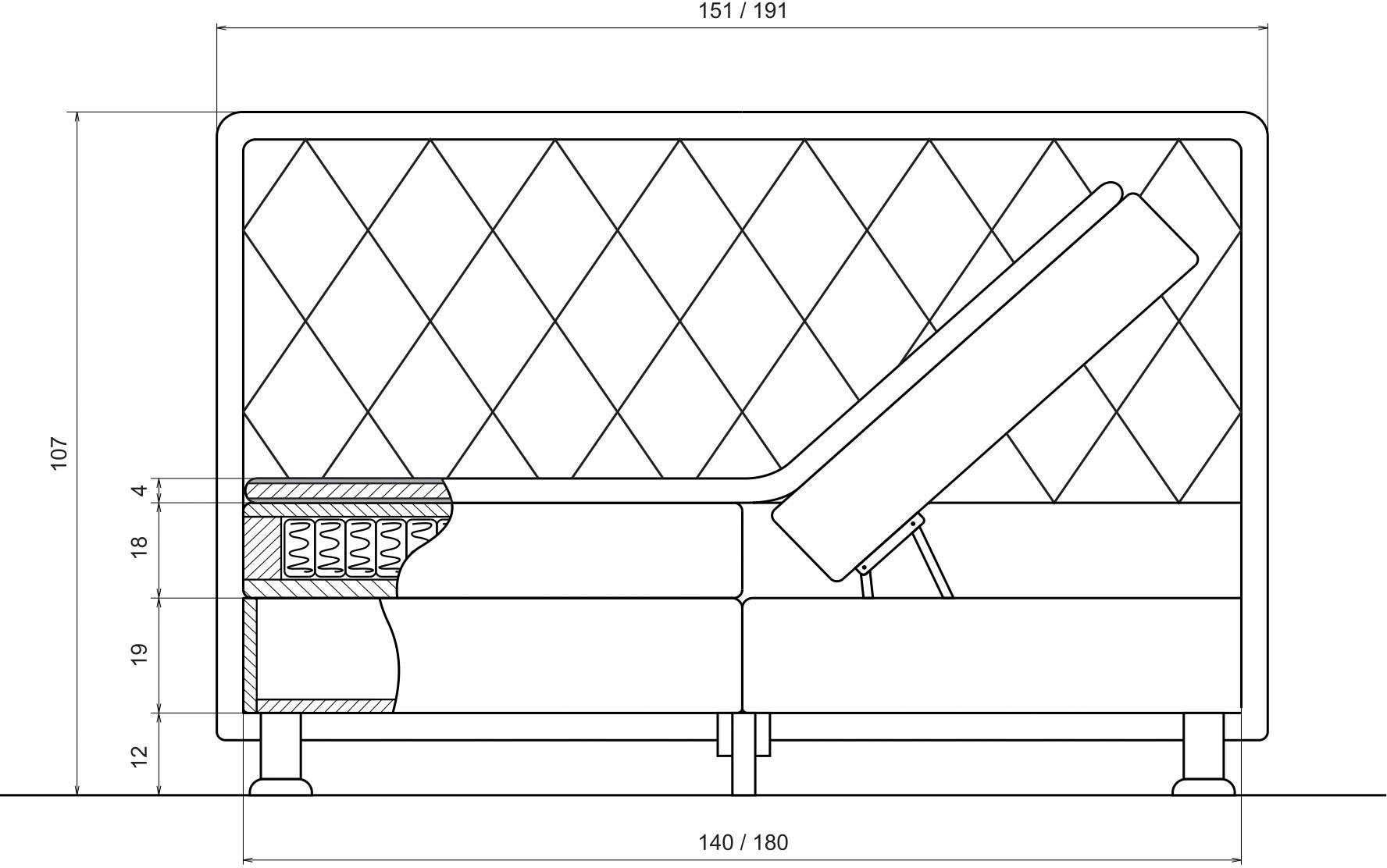 ATLANTIC home collection Boxbett »Helen«, Tonnentaschenfederkern-Matratze und Topper, wahlweise mit Bettkasten