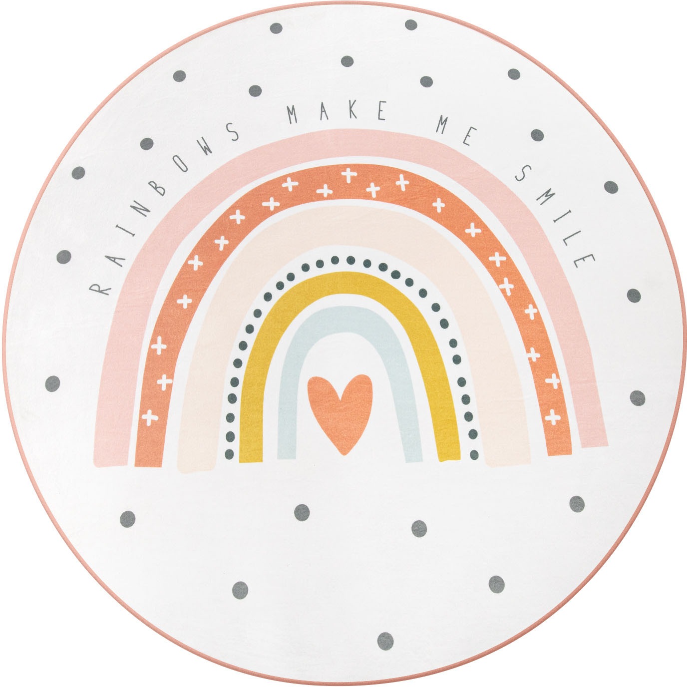 Image of Paco Home Kinderteppich »Chicos 552«, rund, 2 mm Höhe, Flachgewebe, niedliches Kinder Design, Motiv Regenbogen, Pastell-Farben, Kinderzimmer bei Ackermann Versand Schweiz