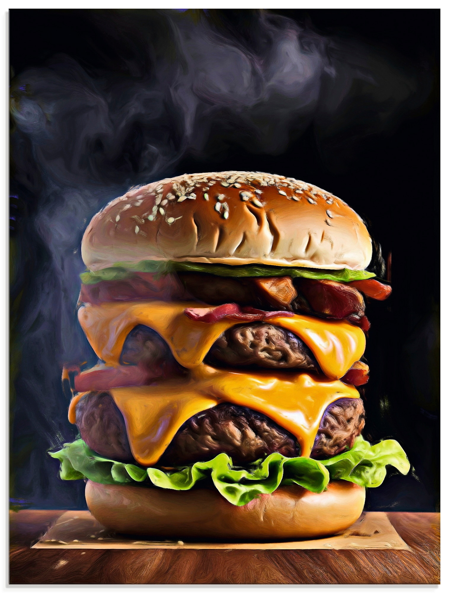 Image of Artland Glasbild "Monster Burger" Speisen 1 Stk. tlg. in verschiedenen Grössen