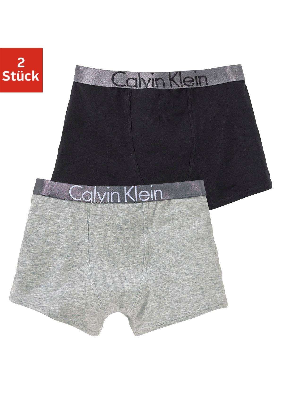 Image of Calvin Klein Boxer, (2 St.), mit silberfarbenen Bund bei Ackermann Versand Schweiz