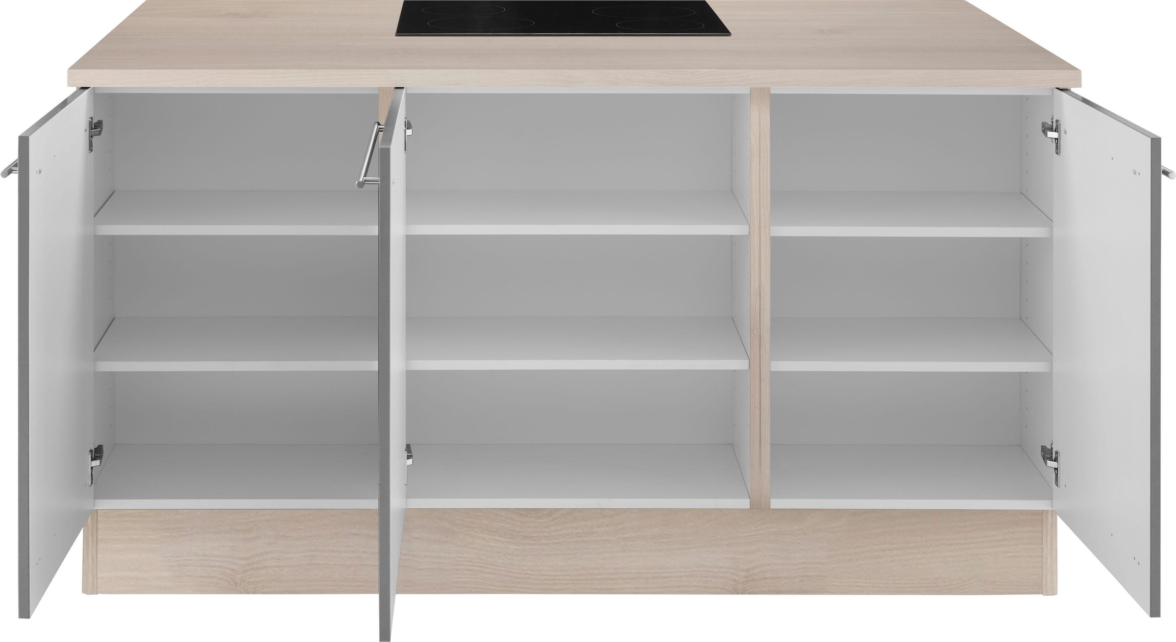OPTIFIT Kücheninsel »Bern«, Stellbreite 160x95 cm mit höhenverstellbaren Füssen, mit Metallgriffen