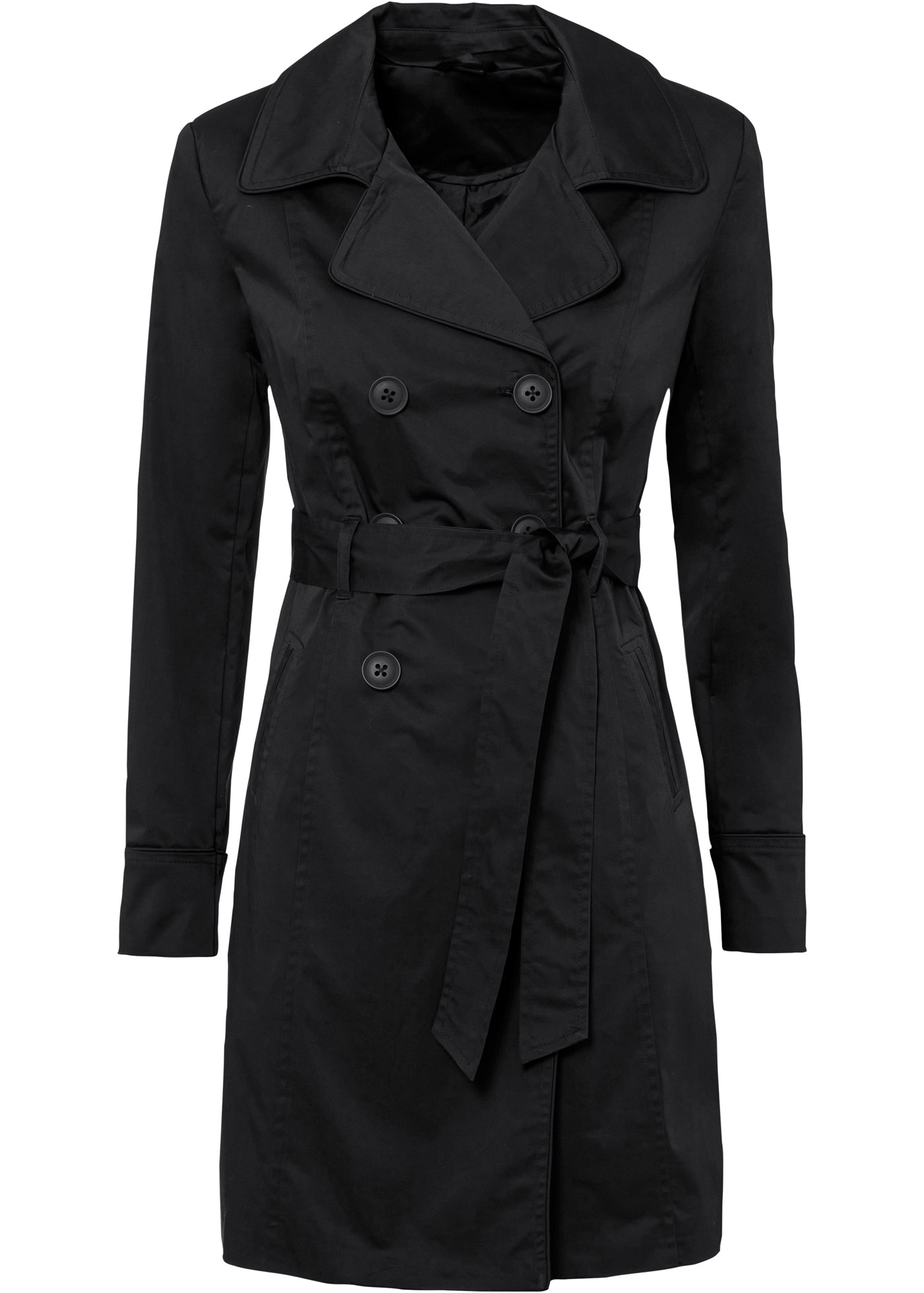 bonprix Trenchcoat mit abnehmbarem Bindegürtel, 2-Reiher
