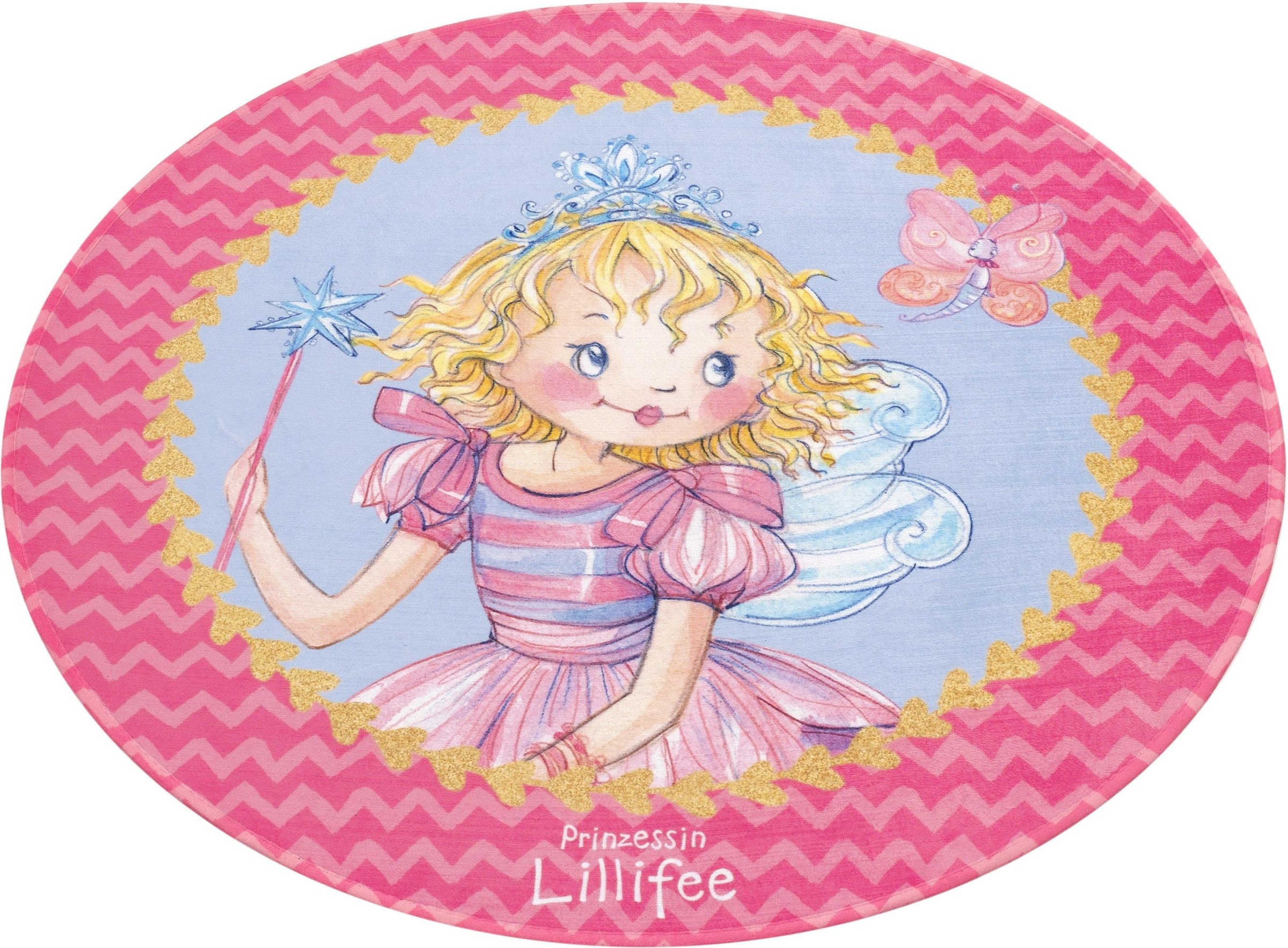 Image of Prinzessin Lillifee Kinderteppich »LI-110«, rund, 6 mm Höhe, bedruckter Stoff, weiche Microfaser, Kinderzimmer bei Ackermann Versand Schweiz