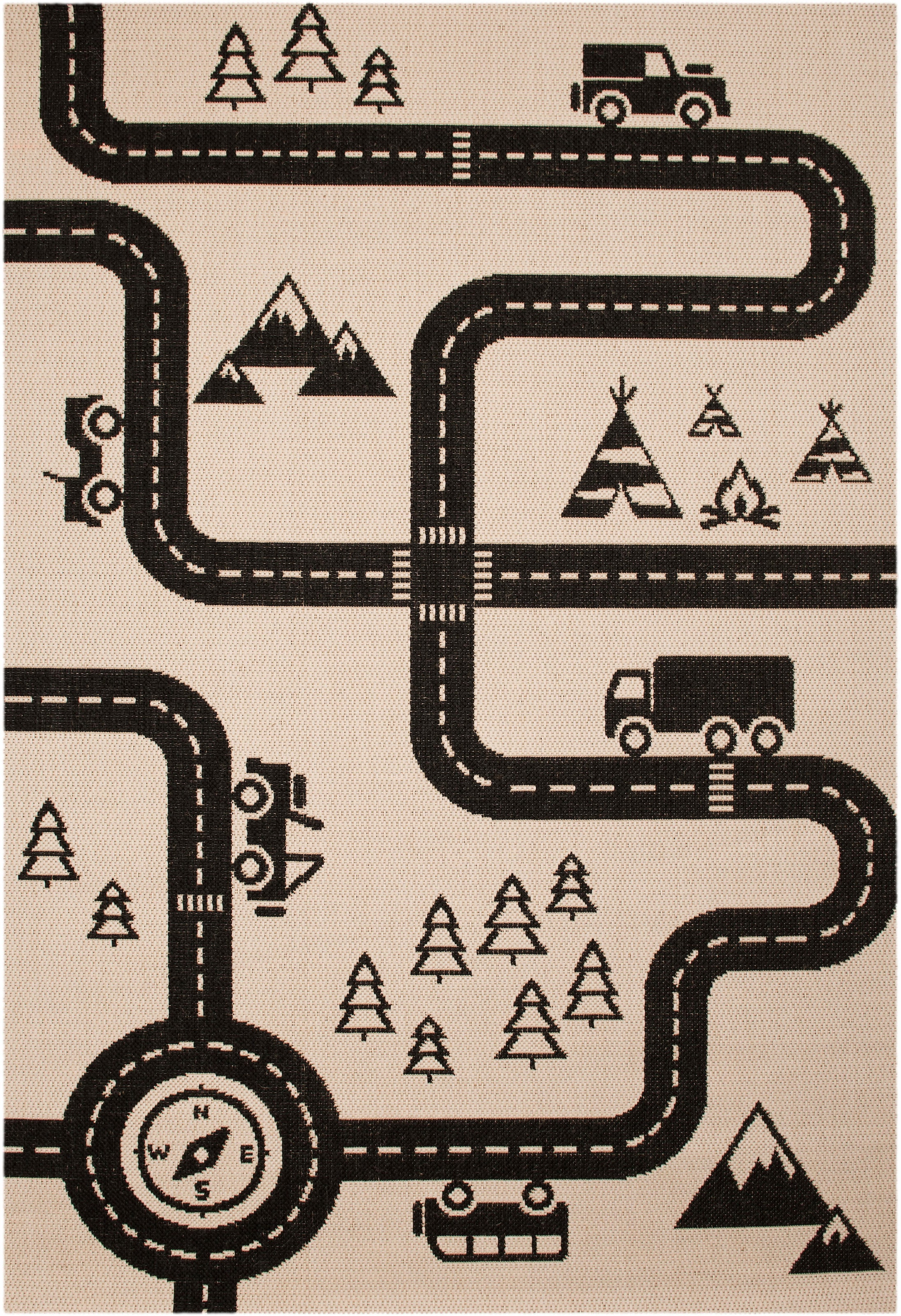 HANSE Home Kinderteppich »Road Map Charly«, rechteckig, 4 mm Höhe, Kinderteppich, Spielteppich, Kinderzimmer, 3D Effekt, Tiermotiv