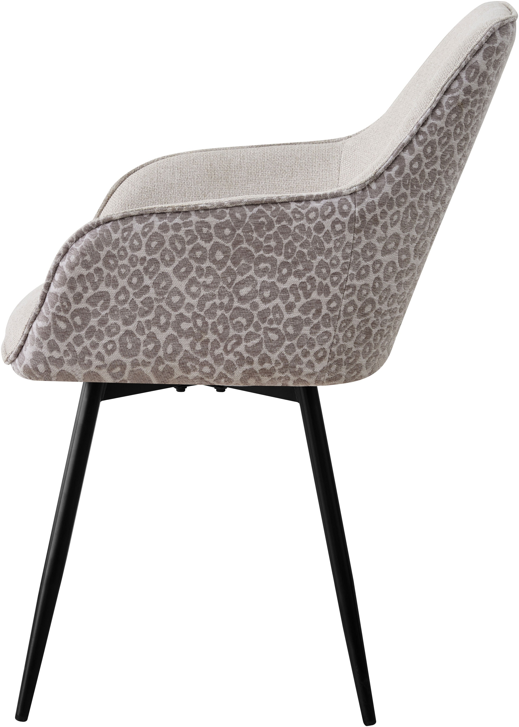 GOODproduct Chaise de salle à manger »Lincoln, 2er-Set, 360° Drehfunktion« (Ensemble) 2 cuismoderner Stuhl mit Leopardenlook, Webstoff und 360°-Drehfunktion