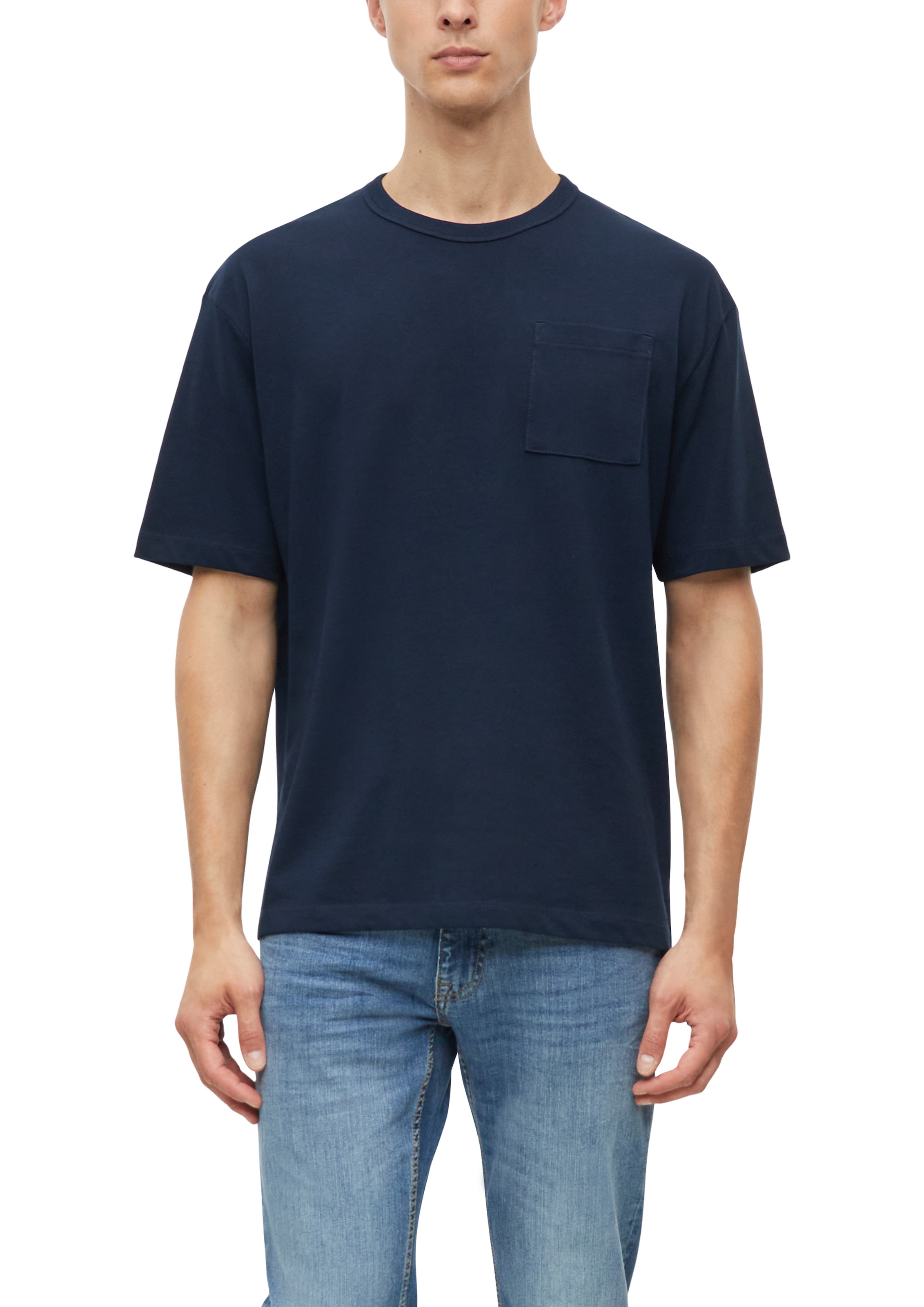 Image of s.Oliver Rundhalsshirt mit Brusttasche / Baumwolle / Unifarben