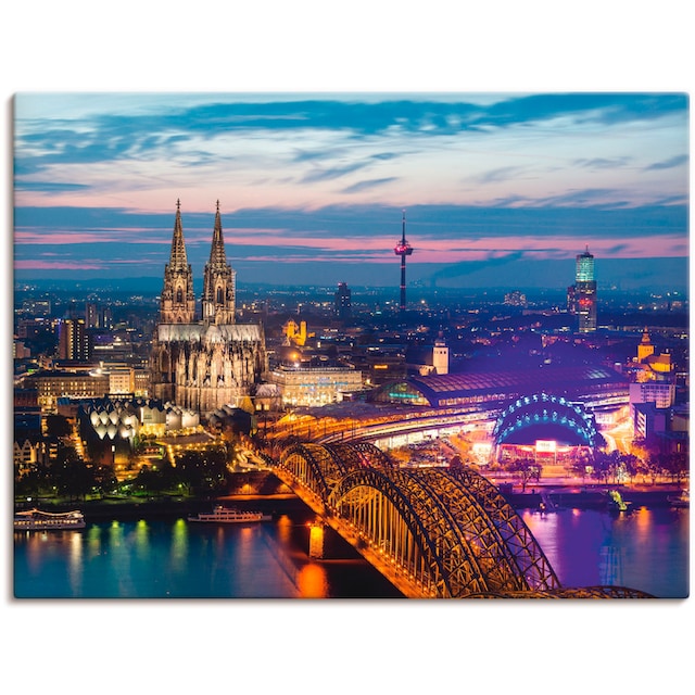 Artland Wandbild »Köln Panorama am Abend«, Deutschland, (1 St.), als  Alubild, Leinwandbild, Wandaufkleber oder Poster in versch. Grössen bequem  kaufen