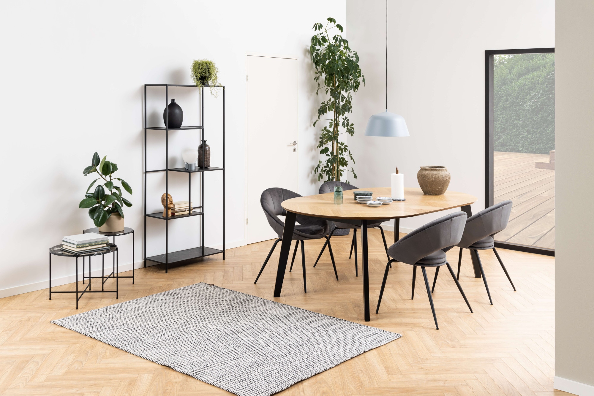 ACTONA GROUP Table d'appoint »Avila« Table d'angle ronde, plateau en pierre de marbre, P: 52 cm
