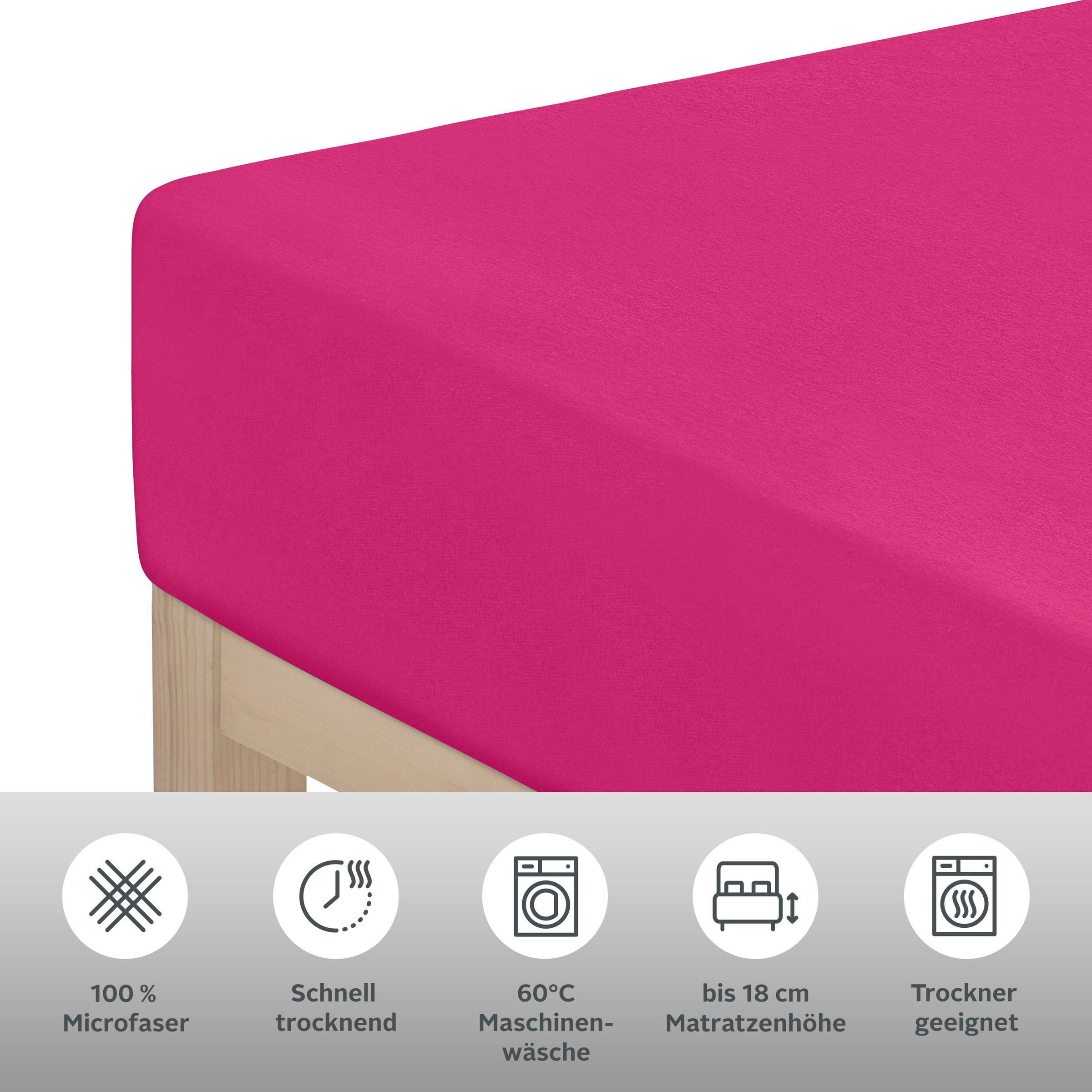 my home Spannbettlaken »PAPRIKA« Bettlaken, Laken, in zwei Qualitäten: Fleece & Jersey, pflegeleicht