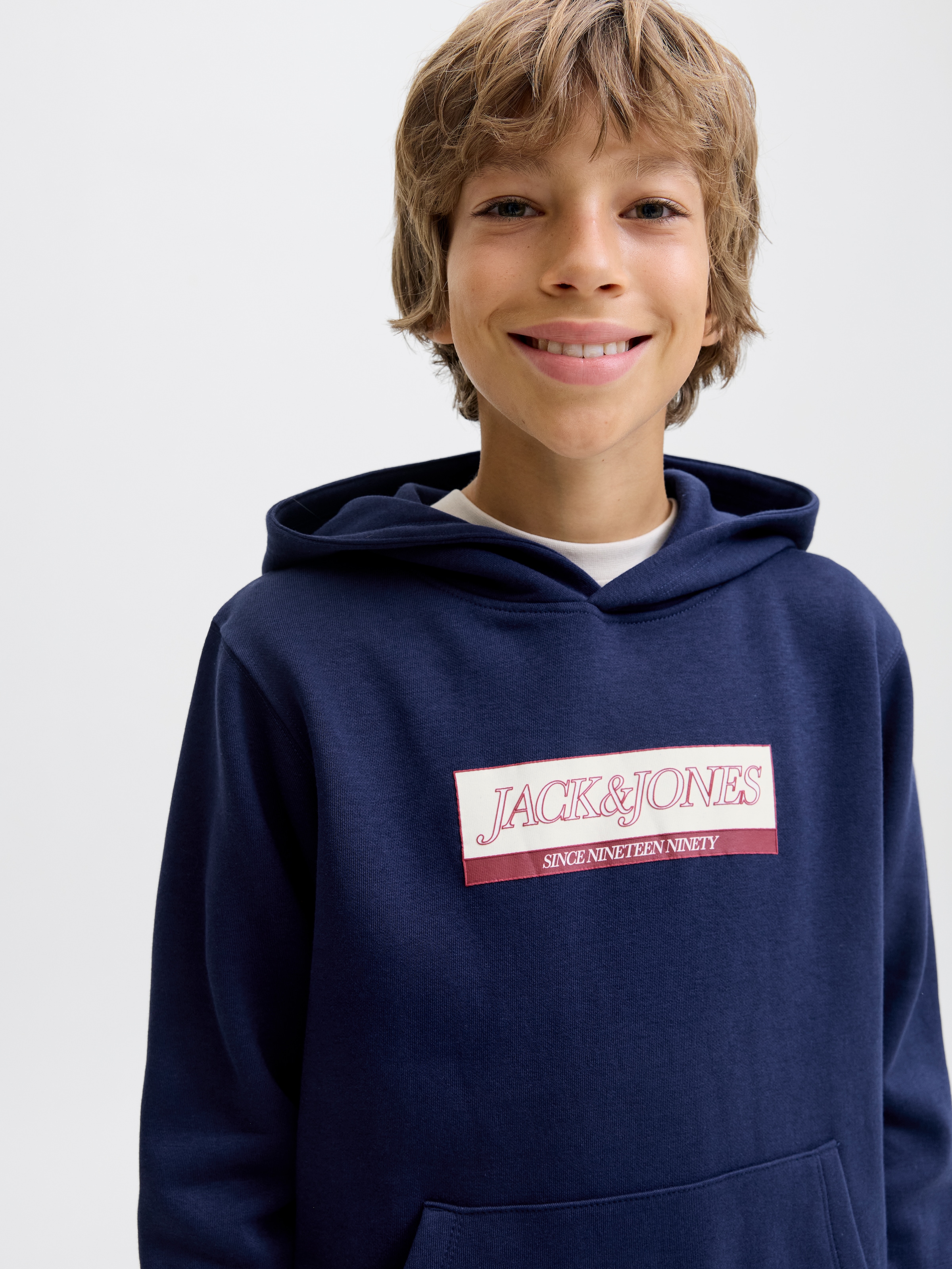 Jack & Jones Junior Kapuzensweatshirt »JORINWOOD BLOCK BRANDING SWEAT NOOS JNR«