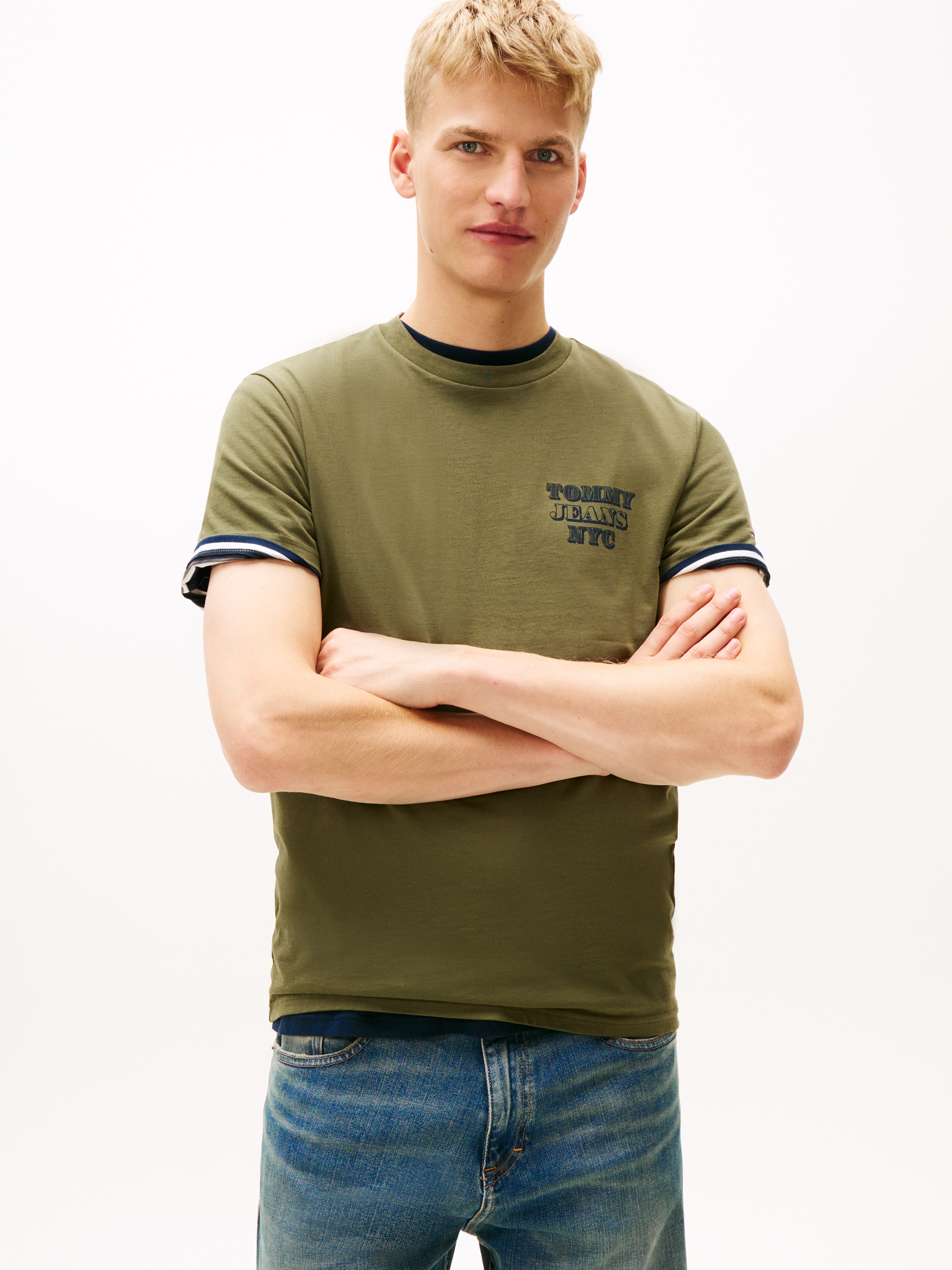 Image of Tommy Jeans T-Shirt "TJM ENTRY BILLS" slim fit, Jersey, Rundhals