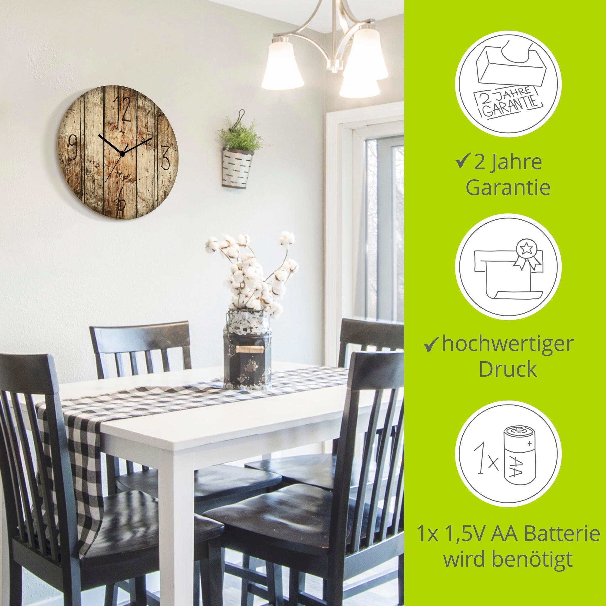 Artland Wanduhr »Chroniken der Natur« wahlweise mit  Quarz- oder Funkuhrwerk, lautlos ohne Tickgeräusche