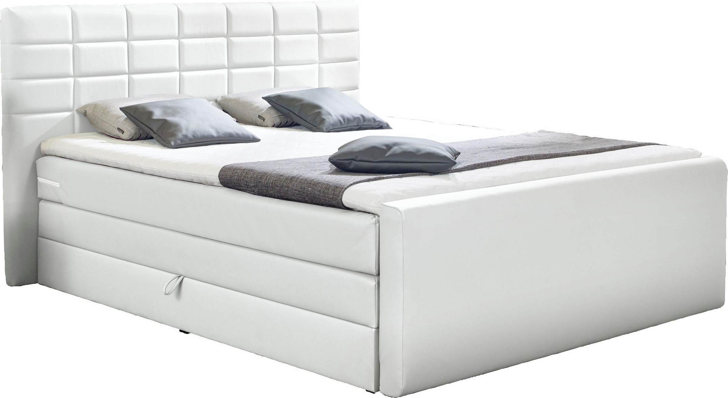 INOSIGN Boxspringbett »Lethbridge«, inkl. Bettkasten und Topper, zwei Matratzenarten in H2