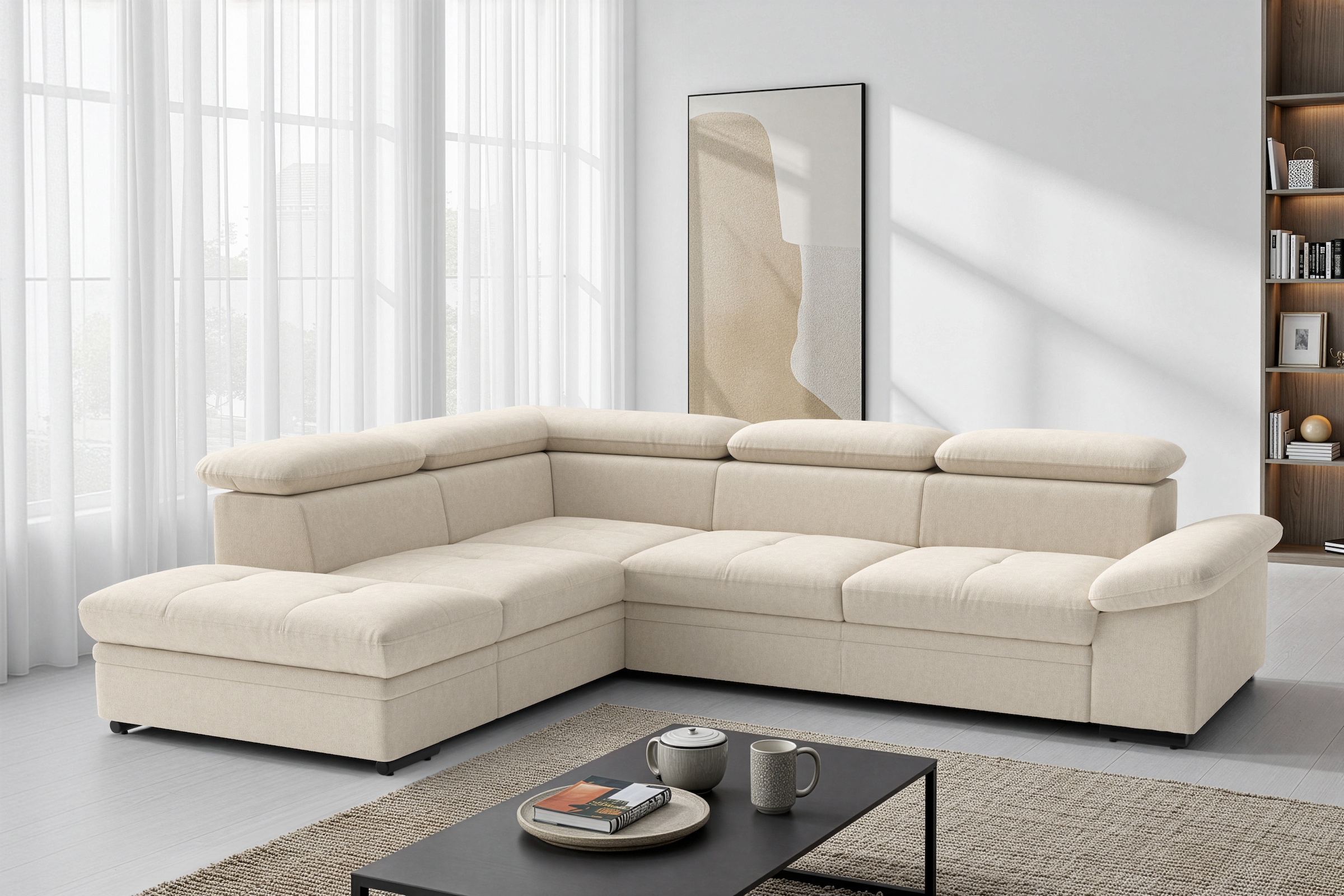sit&more Ecksofa »Viola L-Form, B: 249 cm, Arm- & Kopfteilverstellung« optional Schlaffunktion, Sofa mit Komfortsitz
