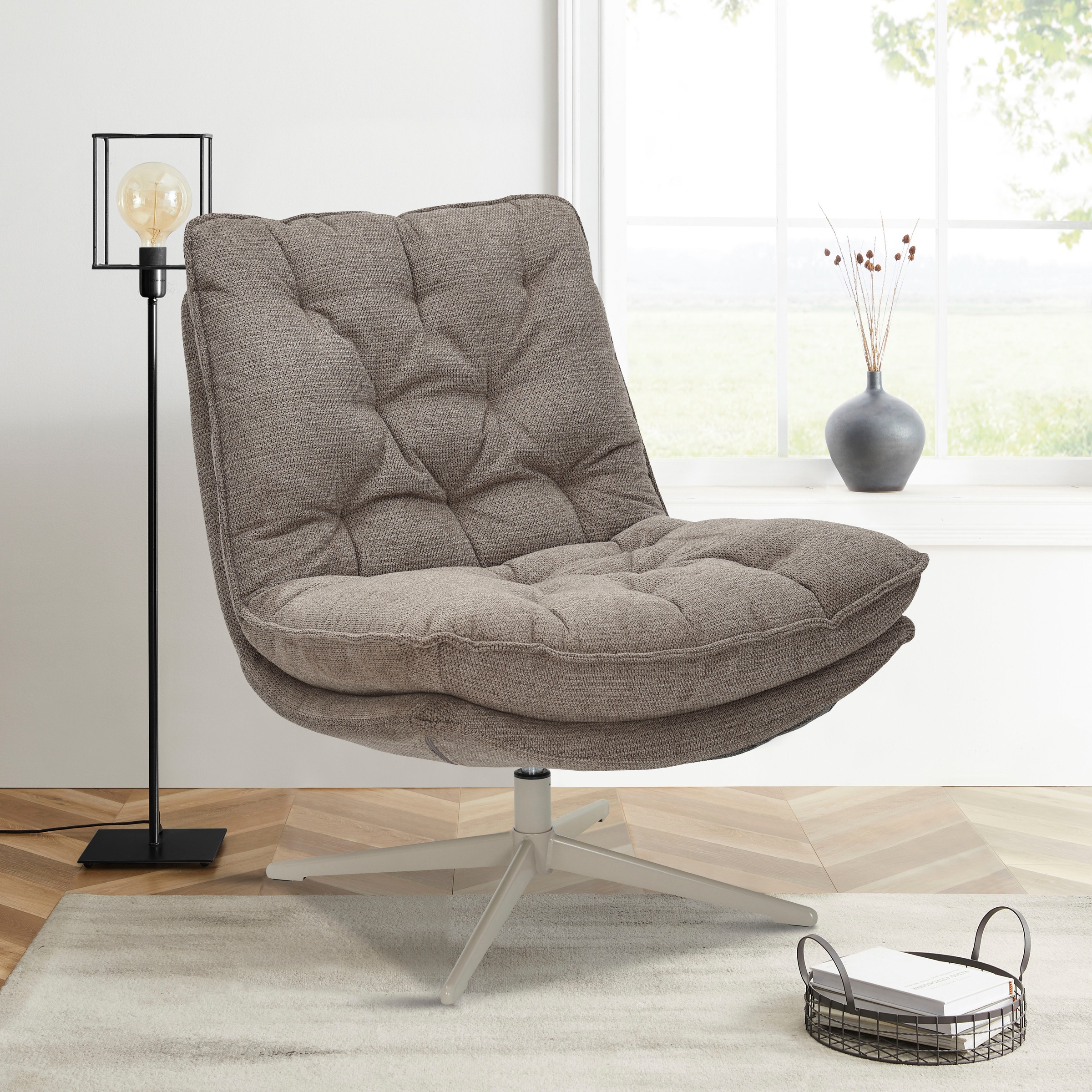 Image of GOODproduct Sessel "LENII, Loungesessel im soften Webstoff" 360 Grad drehbar, Relax- und TV-Sessel