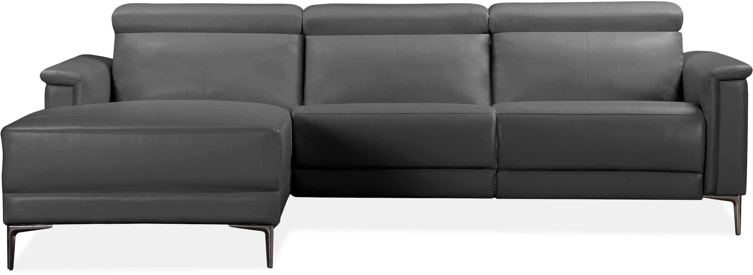 GOODproduct Ecksofa »LUND, Naturleder, L-Form, 261cm, man./elektr. Relaxfunktion (USB-A)« und Kopfteilverstellung