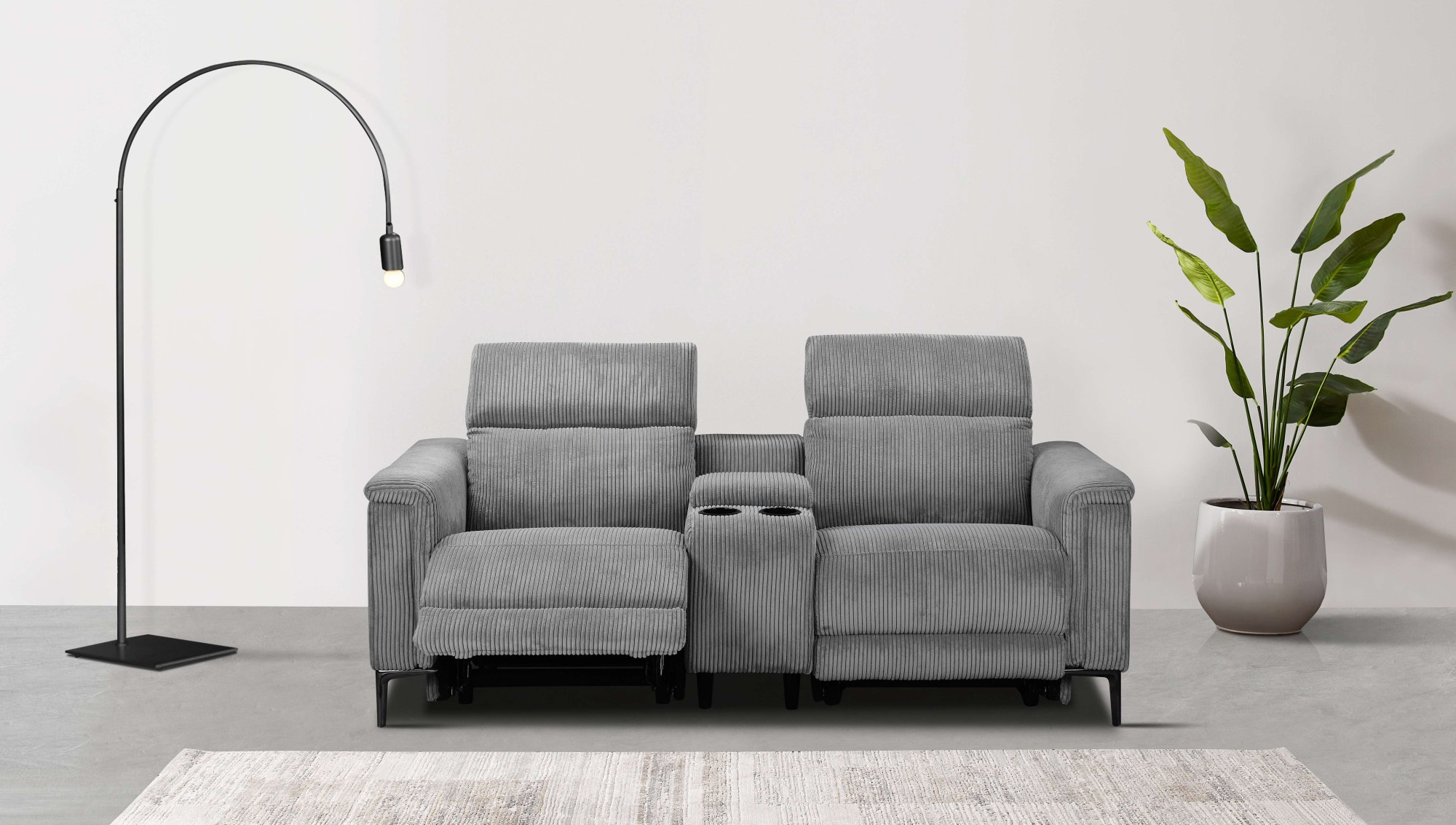Image of GOODproduct 2-Sitzer "LUND Cord, Relaxfunktion, TV-Sessel, manuell/elektrisch (USB-A)" m. elektrischer o. manueller Relaxfunktion, Getränkehalter u. Staufach