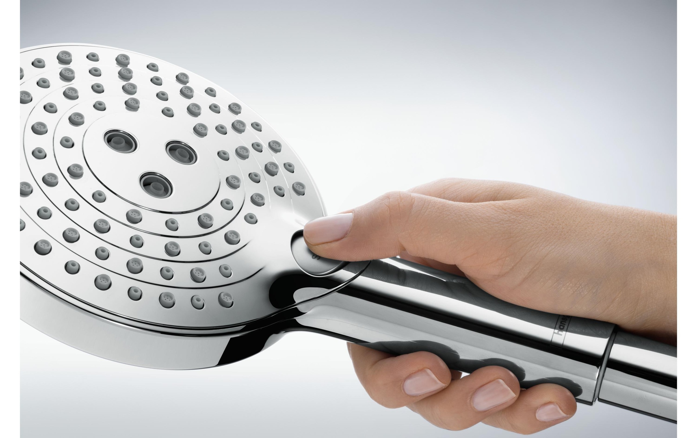 Image of hansgrohe Handbrause "Raindance Select S" 12 cm 3 Strahlarten PowderRain, chrom