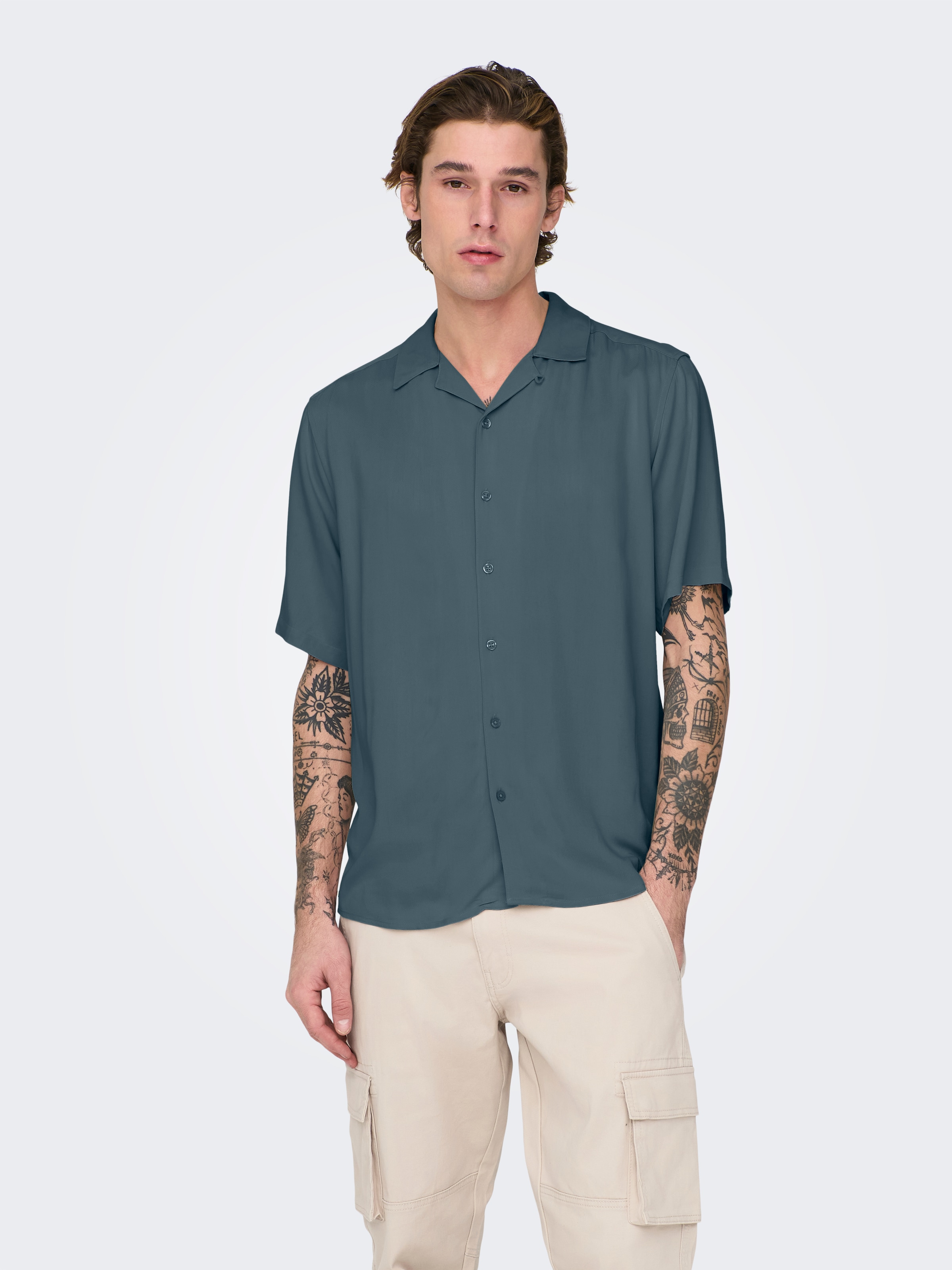 Image of ONLY & SONS Kurzarmhemd "ONSDASH LIFE REG VISC RES SS SHIRT"