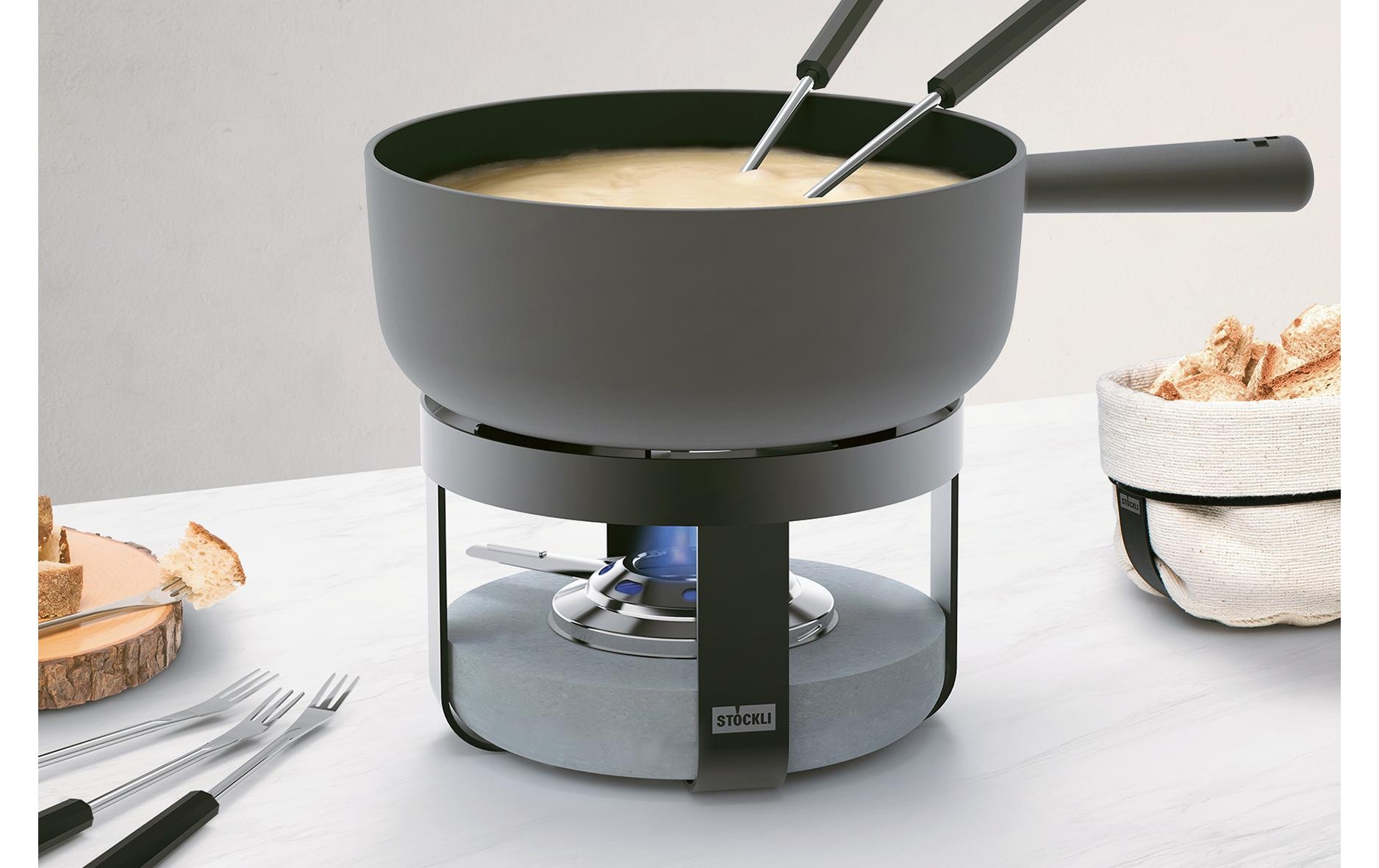 Stöckli Fondue »Stöckli Käsefondue-Set Pilatus Stone Classic 22 BL Gusseisen«