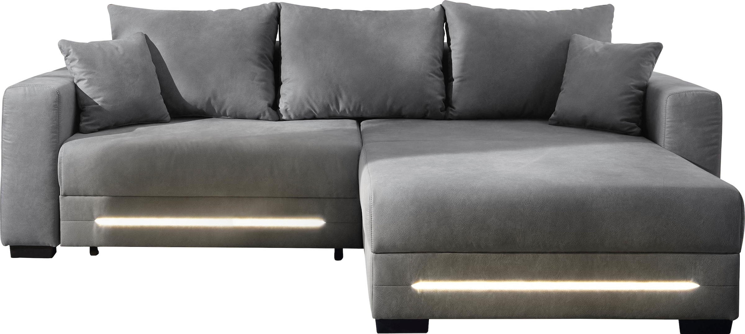 Jockenhöfer Gruppe Canapé d'angle »Spotlight XL L-Form, B: 261 cm« avec fonction couchage, coffre sous le lit, lumière et 2 coussins décoratifs