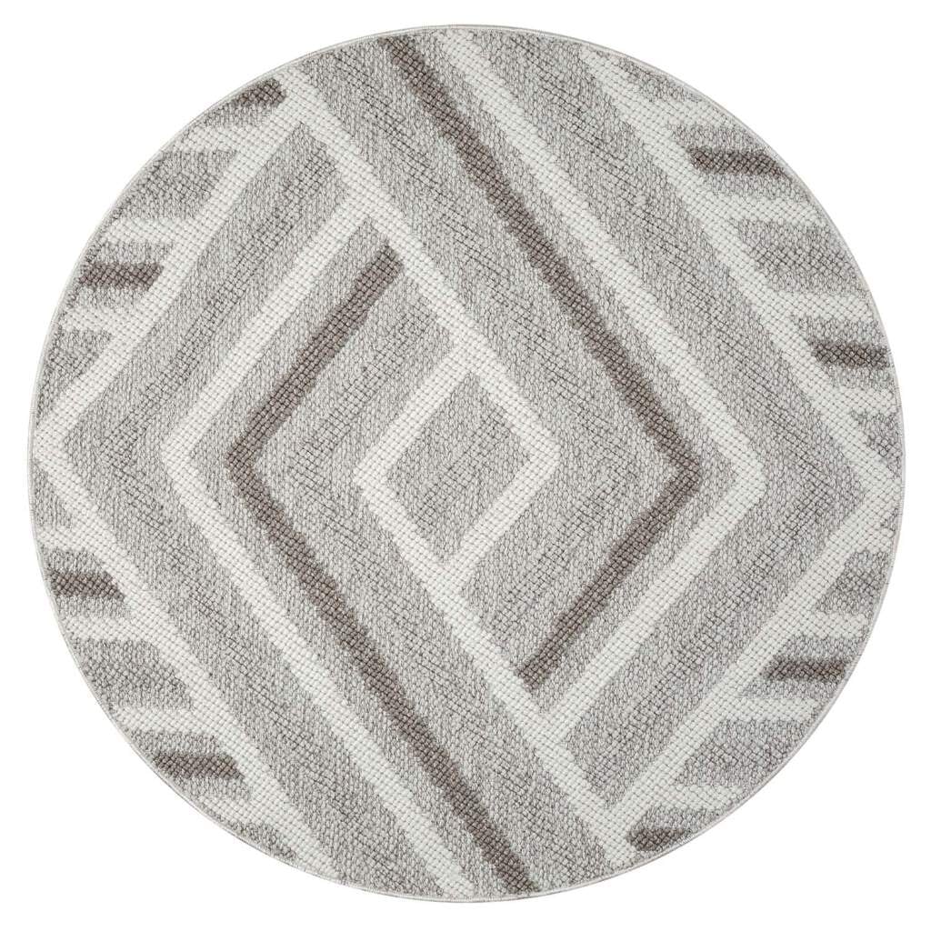 Carpet City Teppich »LINDO 7590«, rund, Kurzflor, Hochtief-Muster/ 3D-Effekt, Boho-Stil, Wohnzimmer