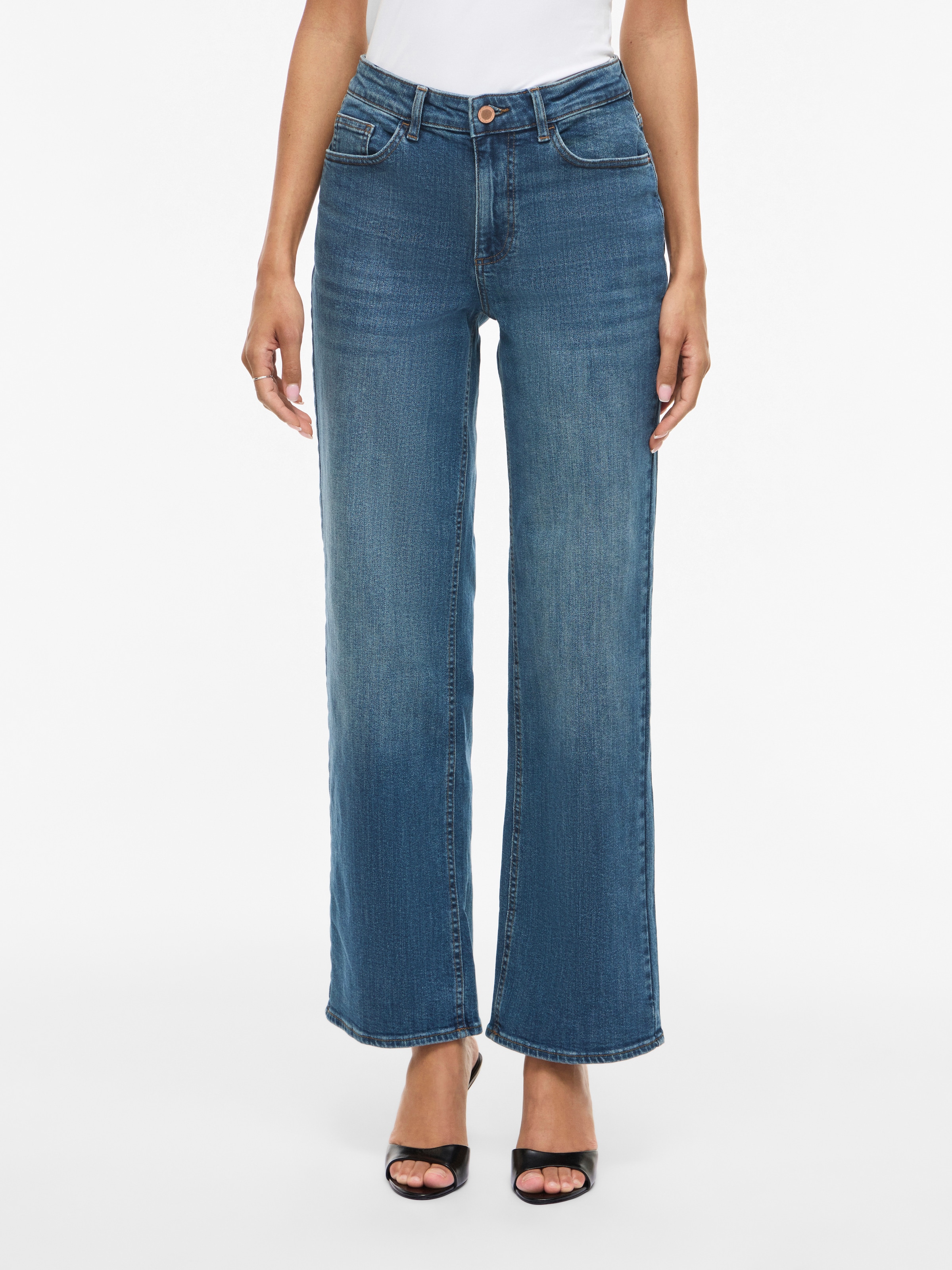 Image of Vila Straight-Jeans "VILISA RW STRAIGHT JEANS ROS - NOOS" Baumwollmischung, regular waist, straight fit