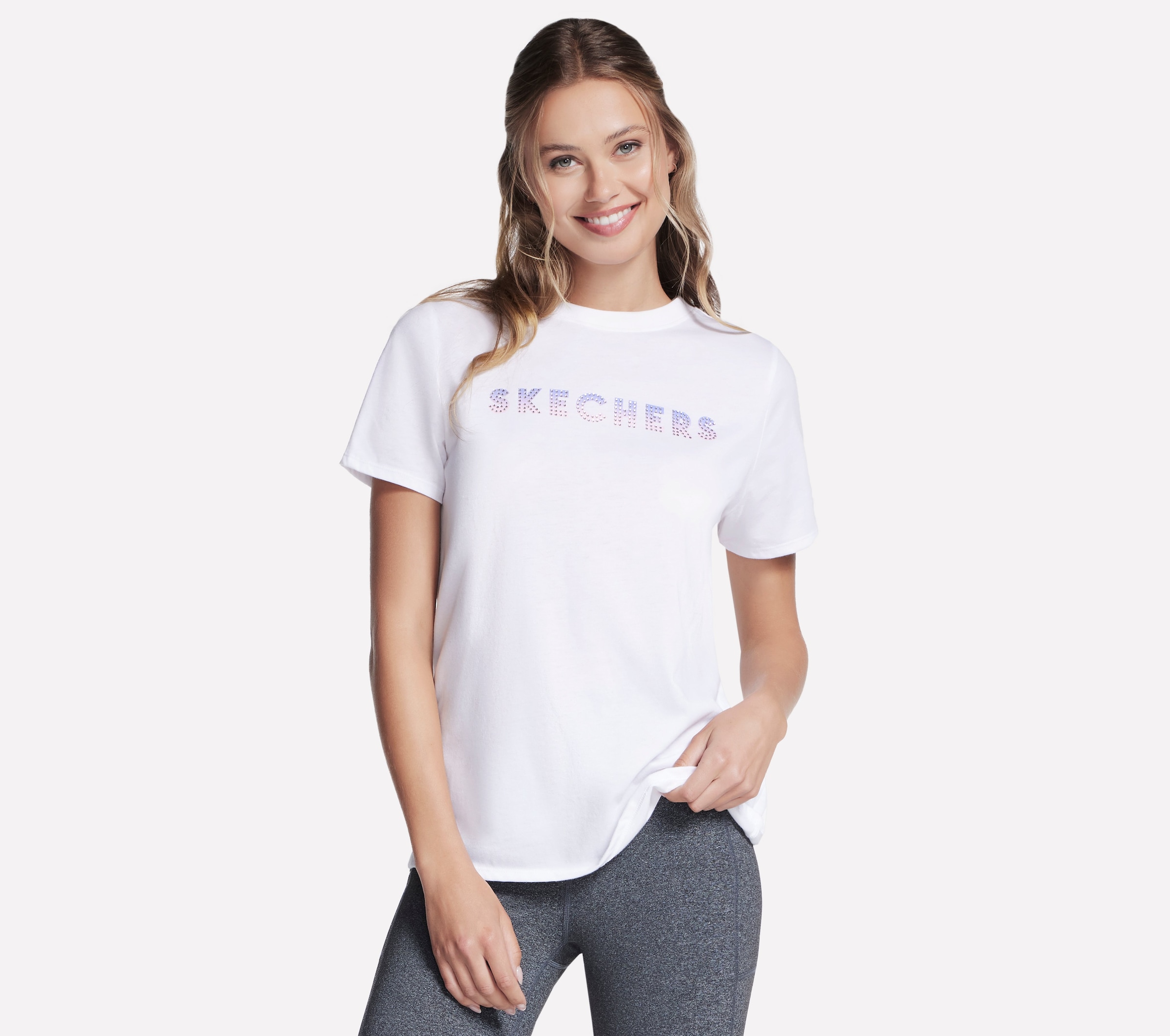 Image of Skechers T-Shirt klassischer Schnitt, atmungsaktives Jersey-Gewebe