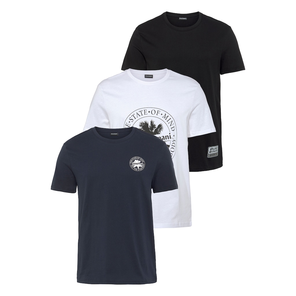 Bruno Banani T-Shirt »Essentials T-Shirts«, (3er-Pack)
