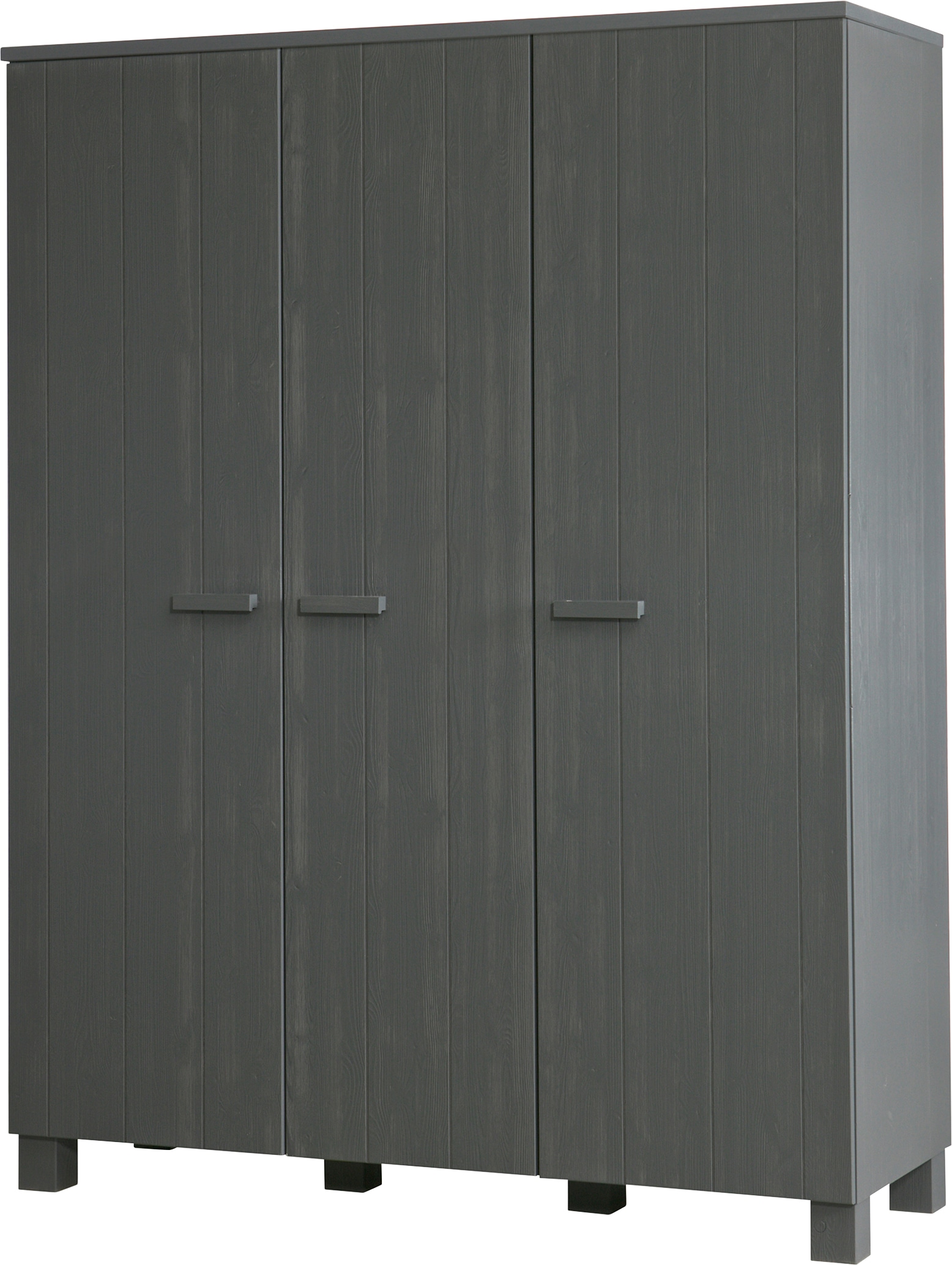 Image of WOOOD Garderobenschrank "Dennis Mehrzweckschrank mit gebürsteter Oberfläche" FSC Kiefer massiv, gebürstet, Höhe 202 cm