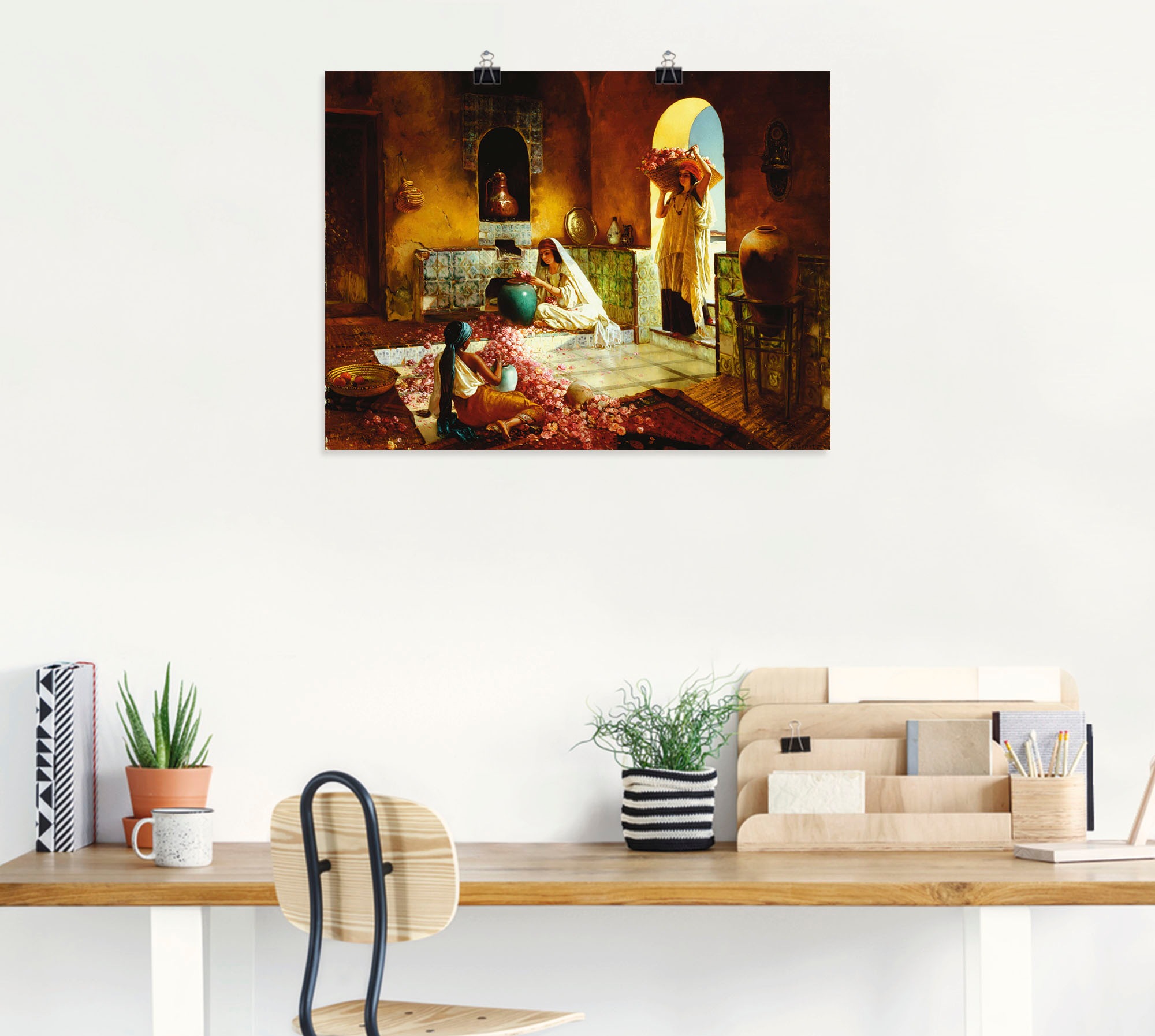 Artland Fresque murale »Die Rosenernte.« 1 cuis tlg. als Leinwandbild, Poster in verschied. Grössen