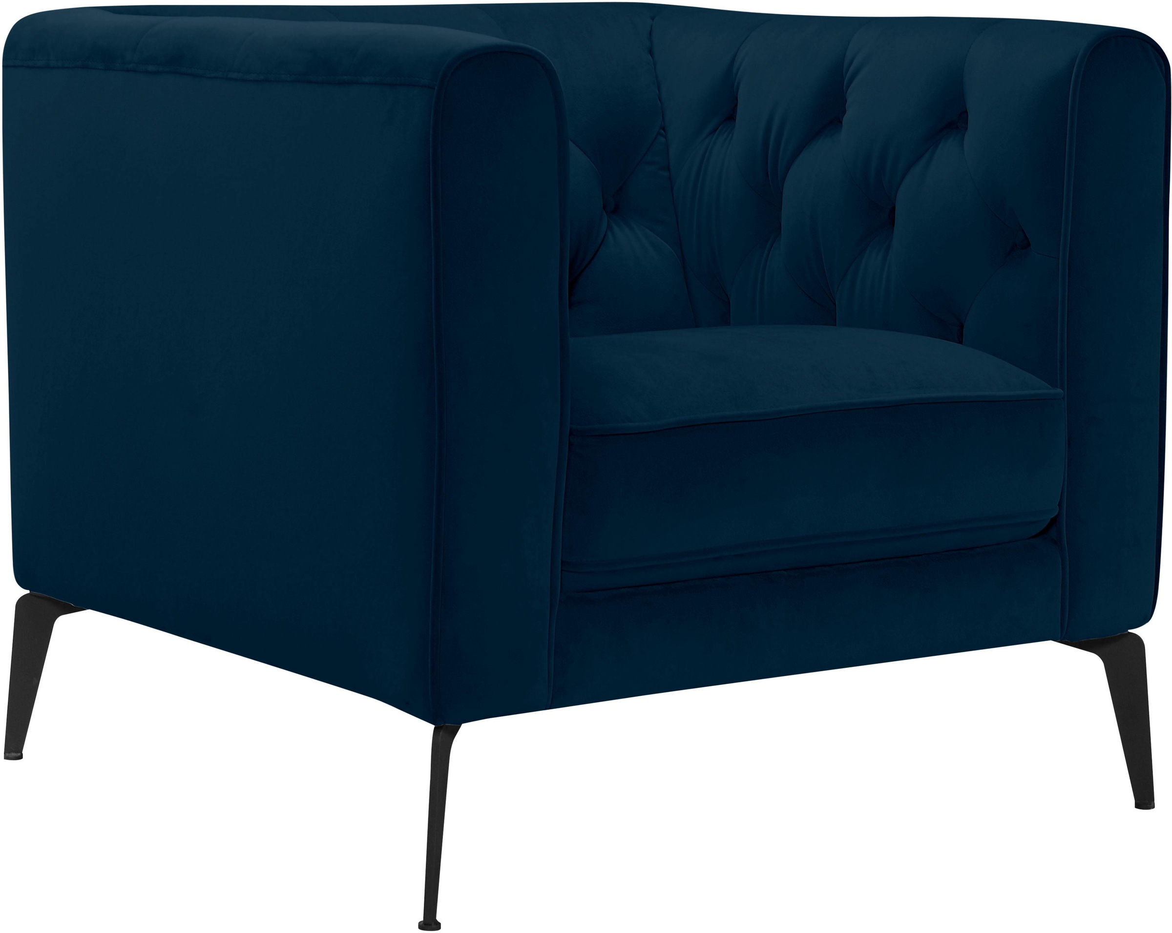 Image of Leonique Chesterfield-Sessel »Narmada«, mit dekorativer Knopfheftung im Rückenteil und an den hohen Armlehnen, mit schlanken Metallbeinen, im Chesterfield-Design bei Ackermann Versand Schweiz