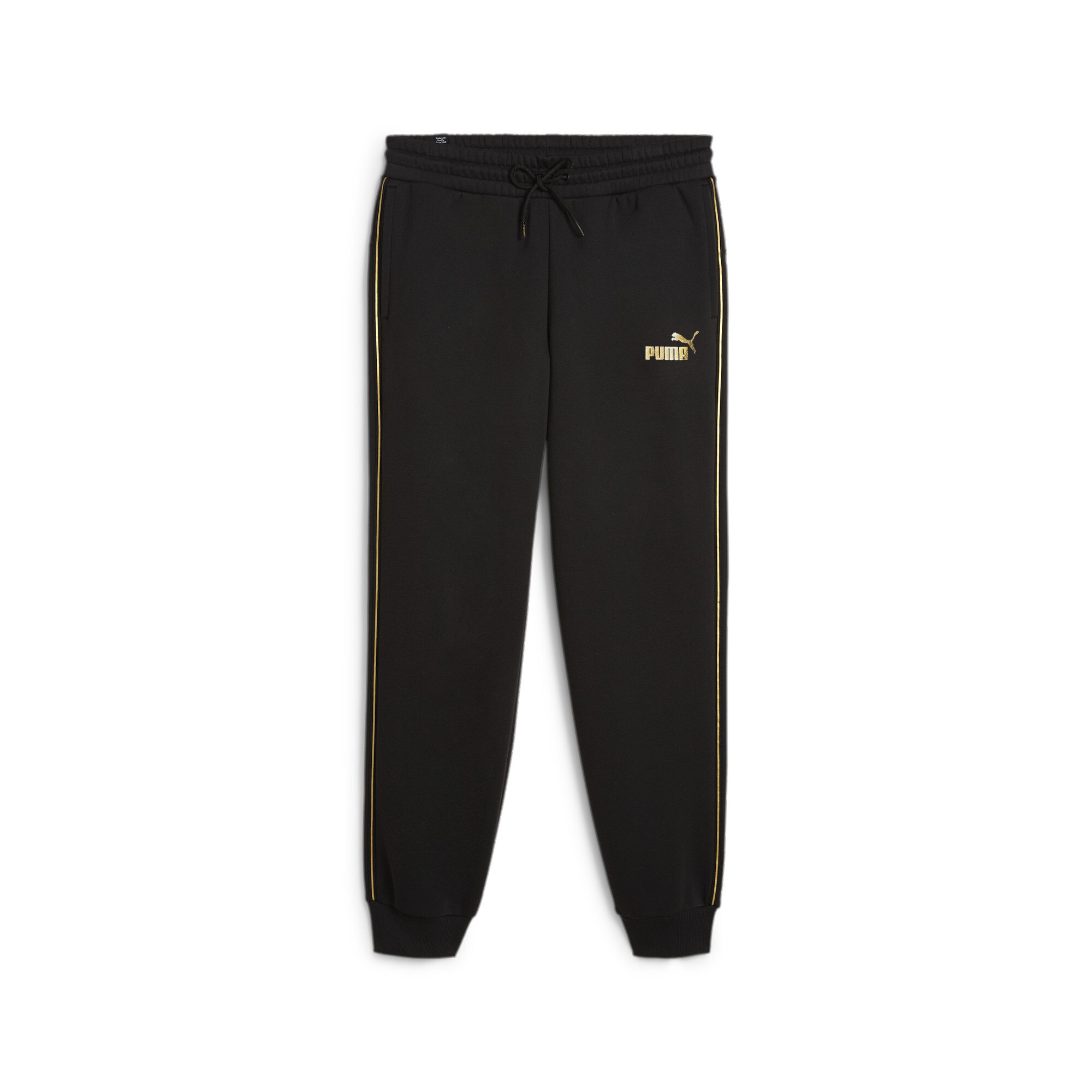 Image of PUMA Trainingshose "ESS TAPE MINIMAL GOLD SWEATPANTS FL" sportlicher Stil, für Training, aus Baumwolle und Polyester