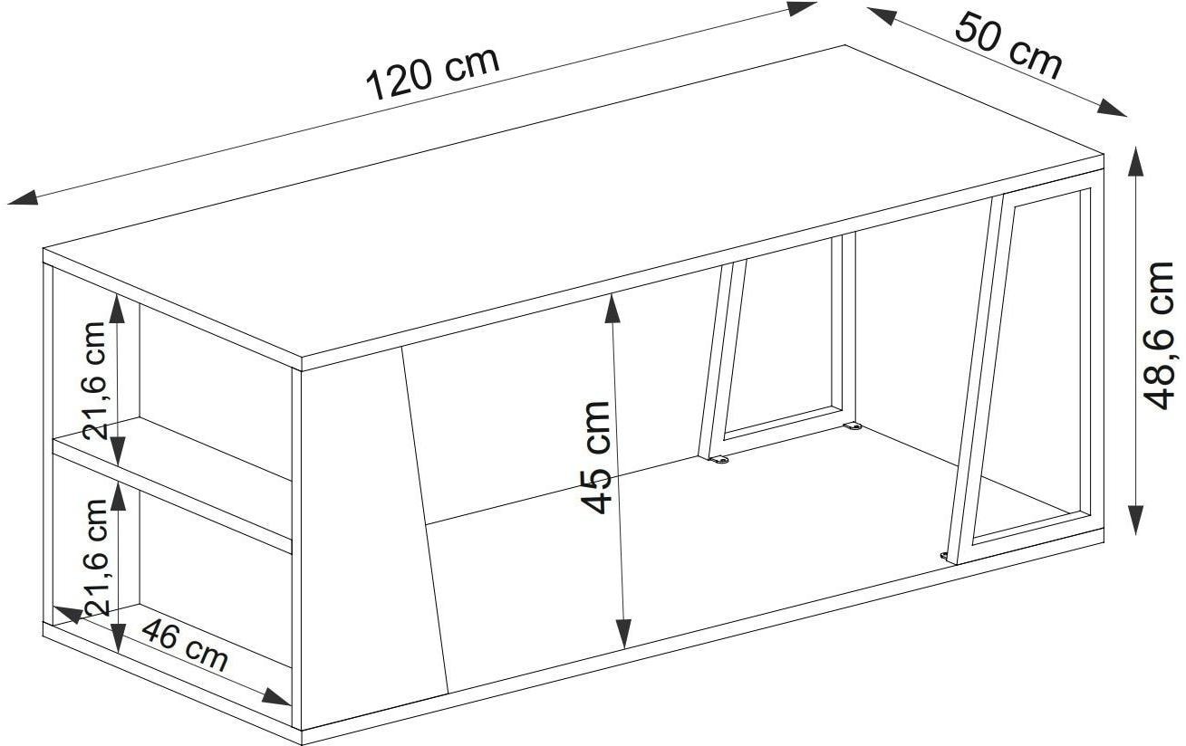 WOODY FASHION Beistelltisch »Lissa 120 x 48.6 cm«