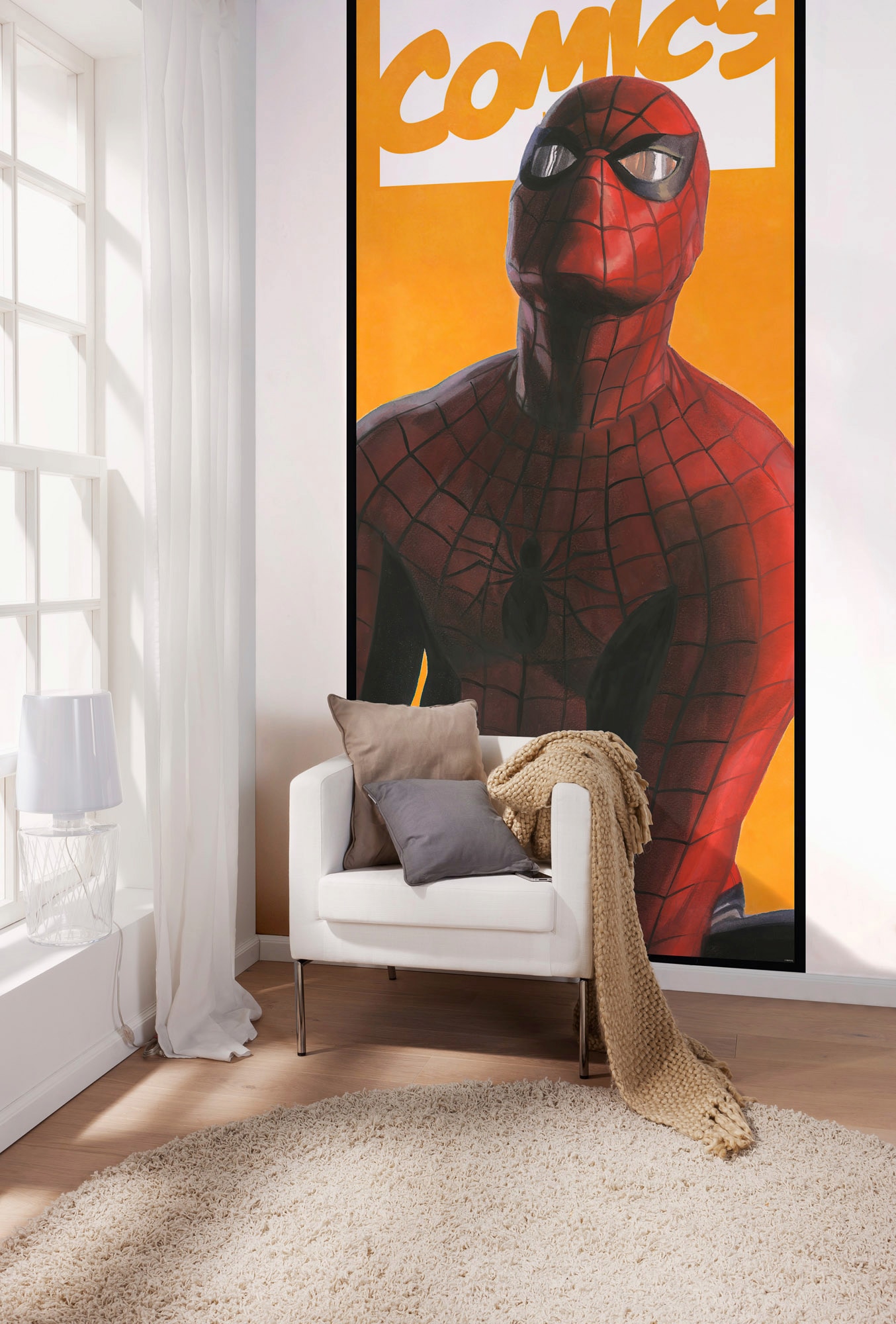 Komar Vliestapete »Digitaldruck Vlies - Spider-Man Comic - Grösse 100 x 250 cm«, bedruckt, Kinderzimmer