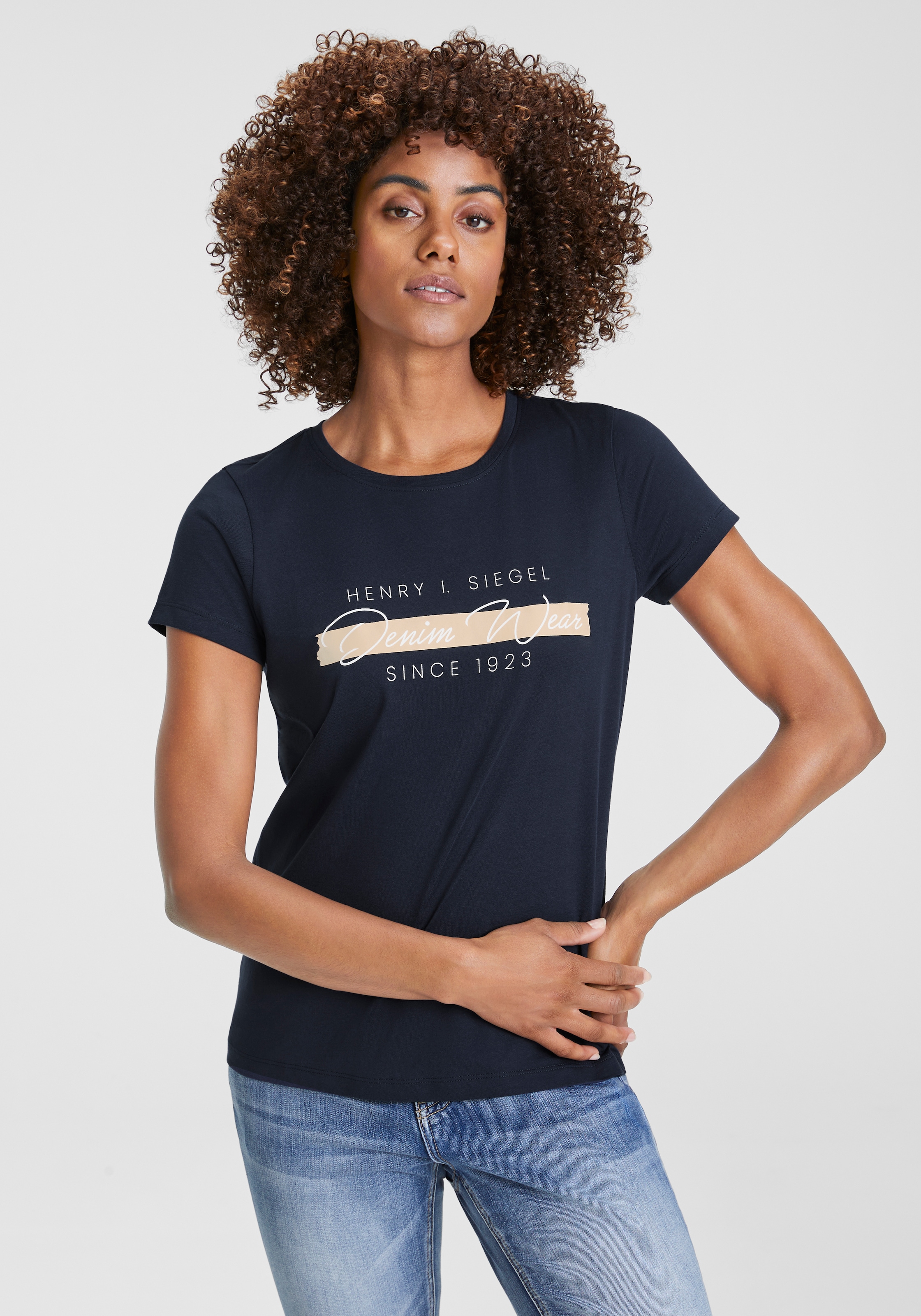 H.I.S T-Shirt, mit zweifarbigem Frontprint