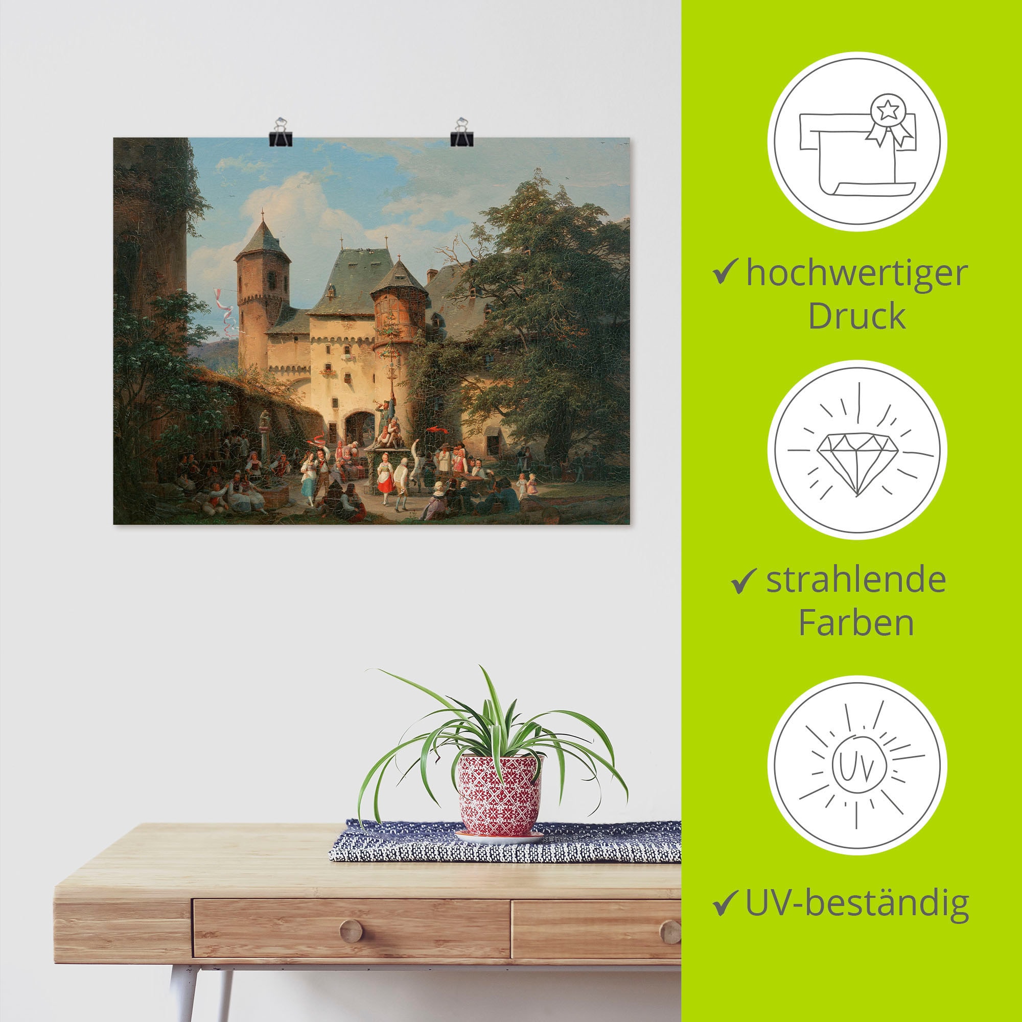 (1 Grössen Vorhof einer »Festszene kaufen St.), Leinwandbild, im Alubild, Burg«, als Wandbild oder Ereignisse, versch. Artland in historische Wandaufkleber Poster günstig