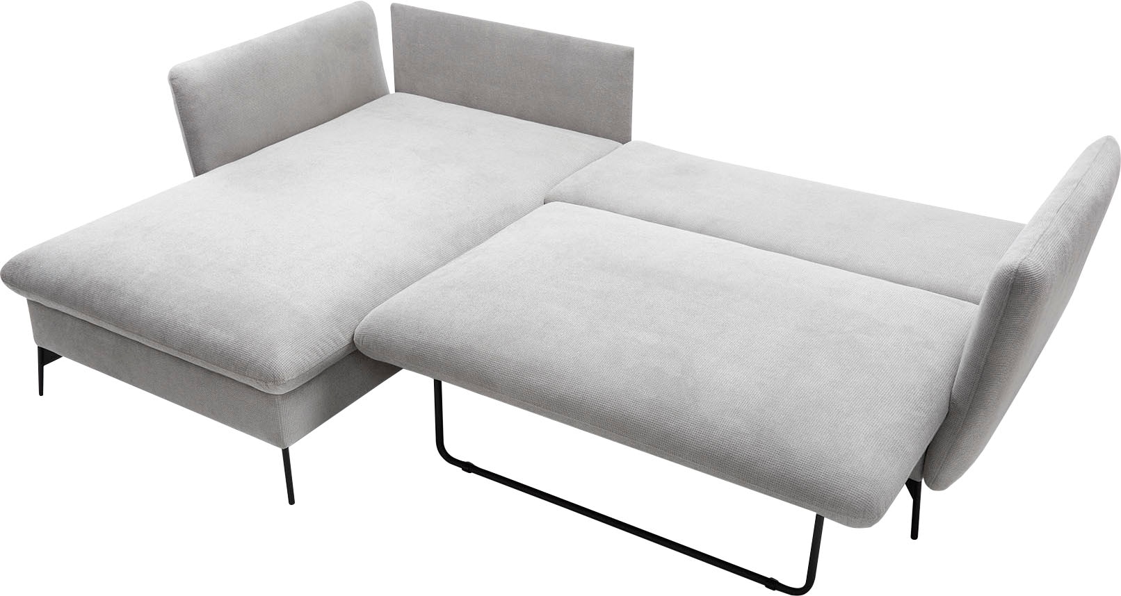 GOODproduct Ecksofa »LIVORNO,258 cm, L-Form,« Schlaffunktion u. Bettkasten (139/224cm), Samt, Struktur, Webstoff