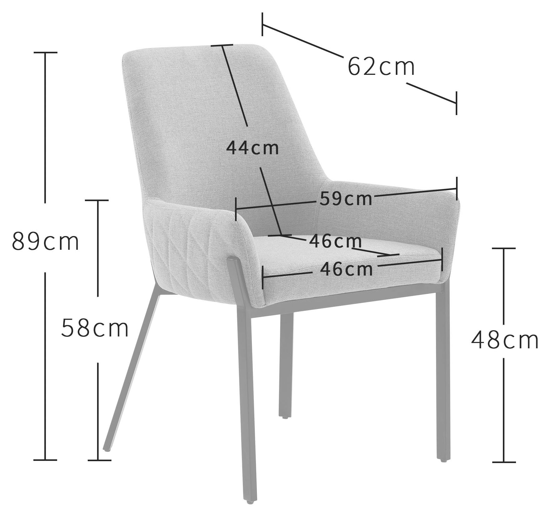 GOODproduct Chaise »Lome« () 1 cuismit pflegeleichtem Webstoff Bezug, Metallgestell, Sitzhöhe 49 cm