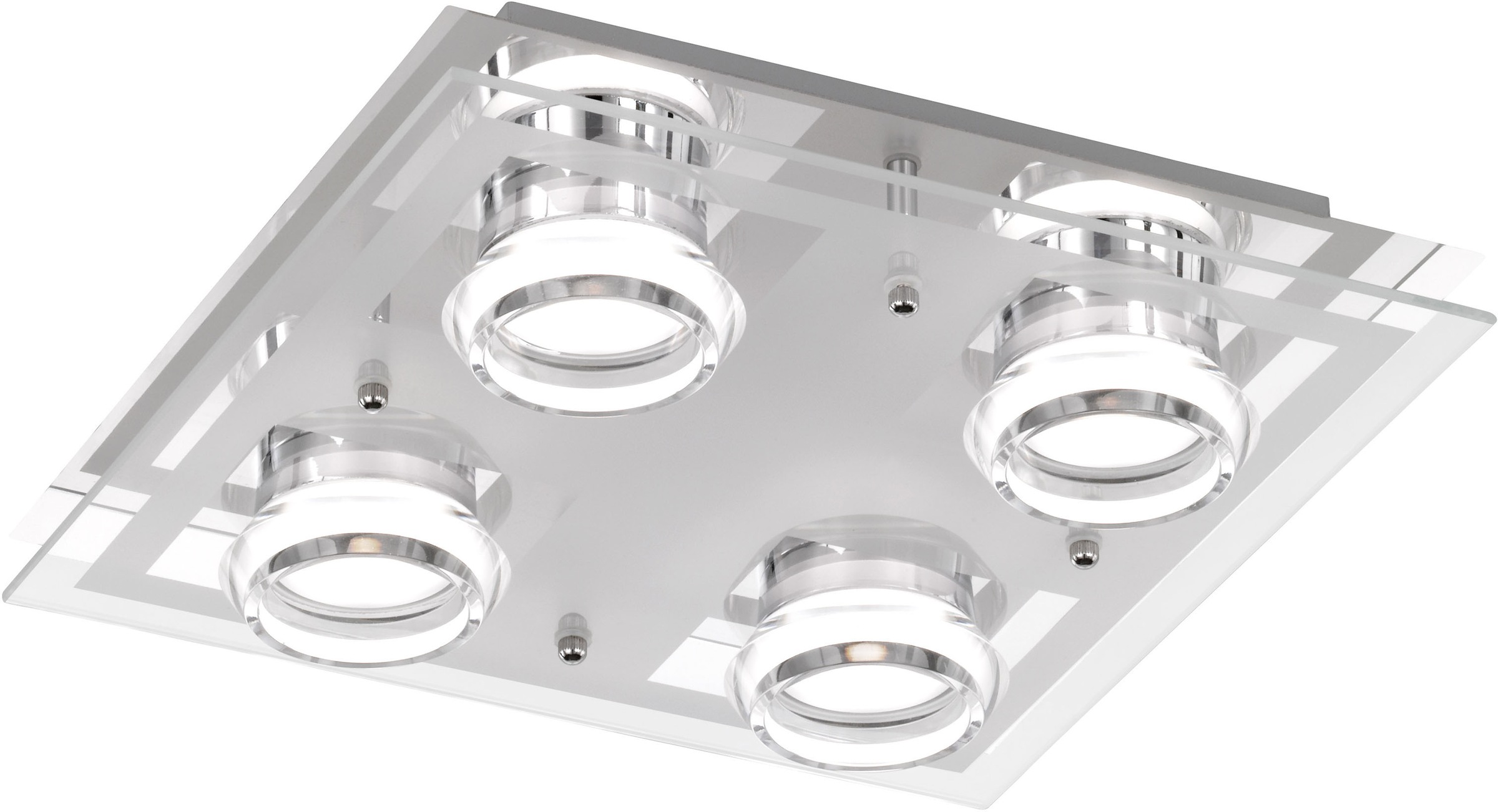 Image of ACTION by WOFI LED Deckenleuchte »DECKENLEUCHTE MOODY 4FLG«, LED-Modul, 1 St., Warmweiss, geradlinig bei Ackermann Versand Schweiz