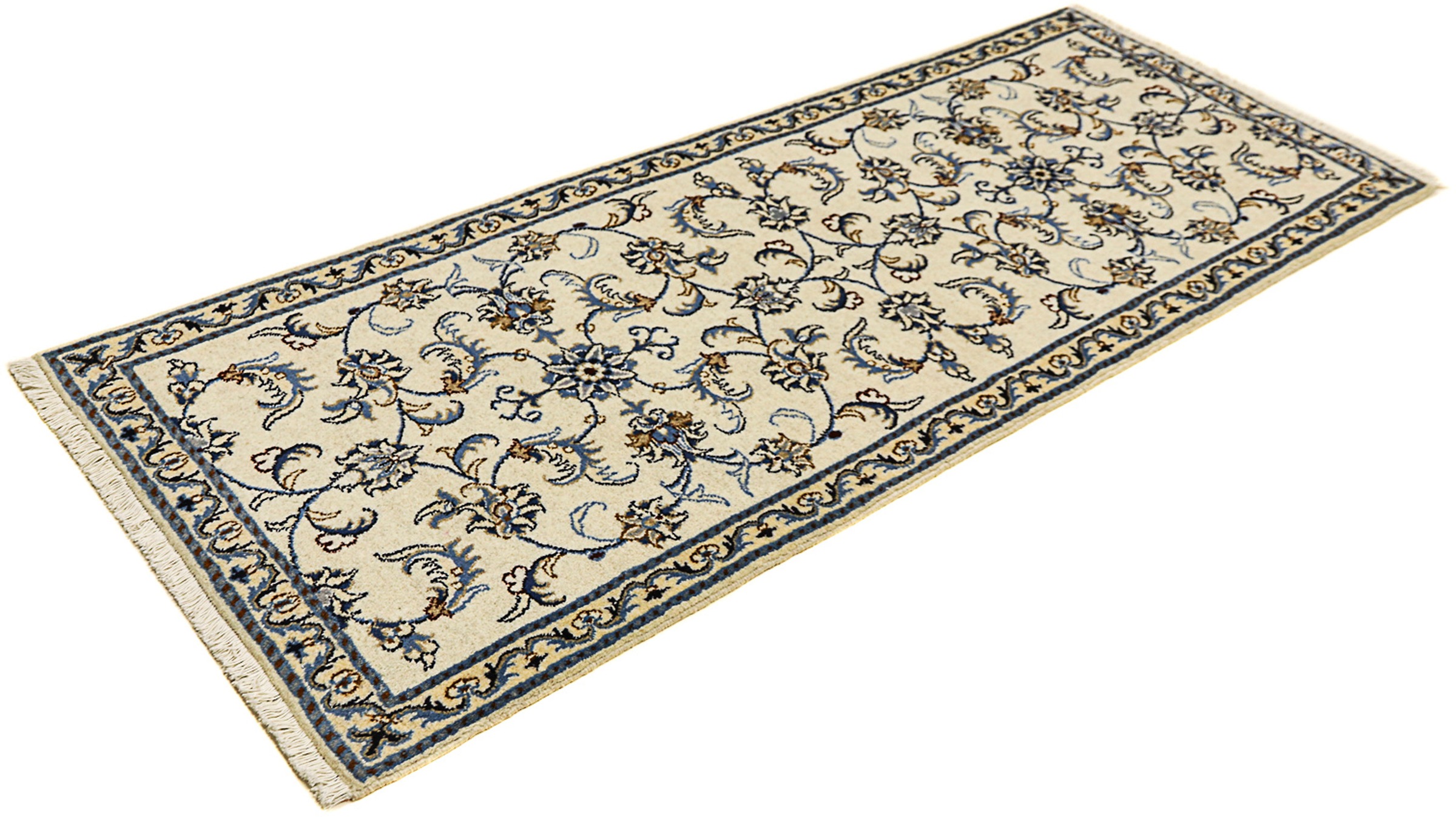 Image of morgenland Orientteppich »Perser - Nain - 194 x 80 cm - beige«, rechteckig, 12 mm Höhe, Wohnzimmer, Handgeknüpft, Einzelstück mit Zertifikat bei Ackermann Versand Schweiz