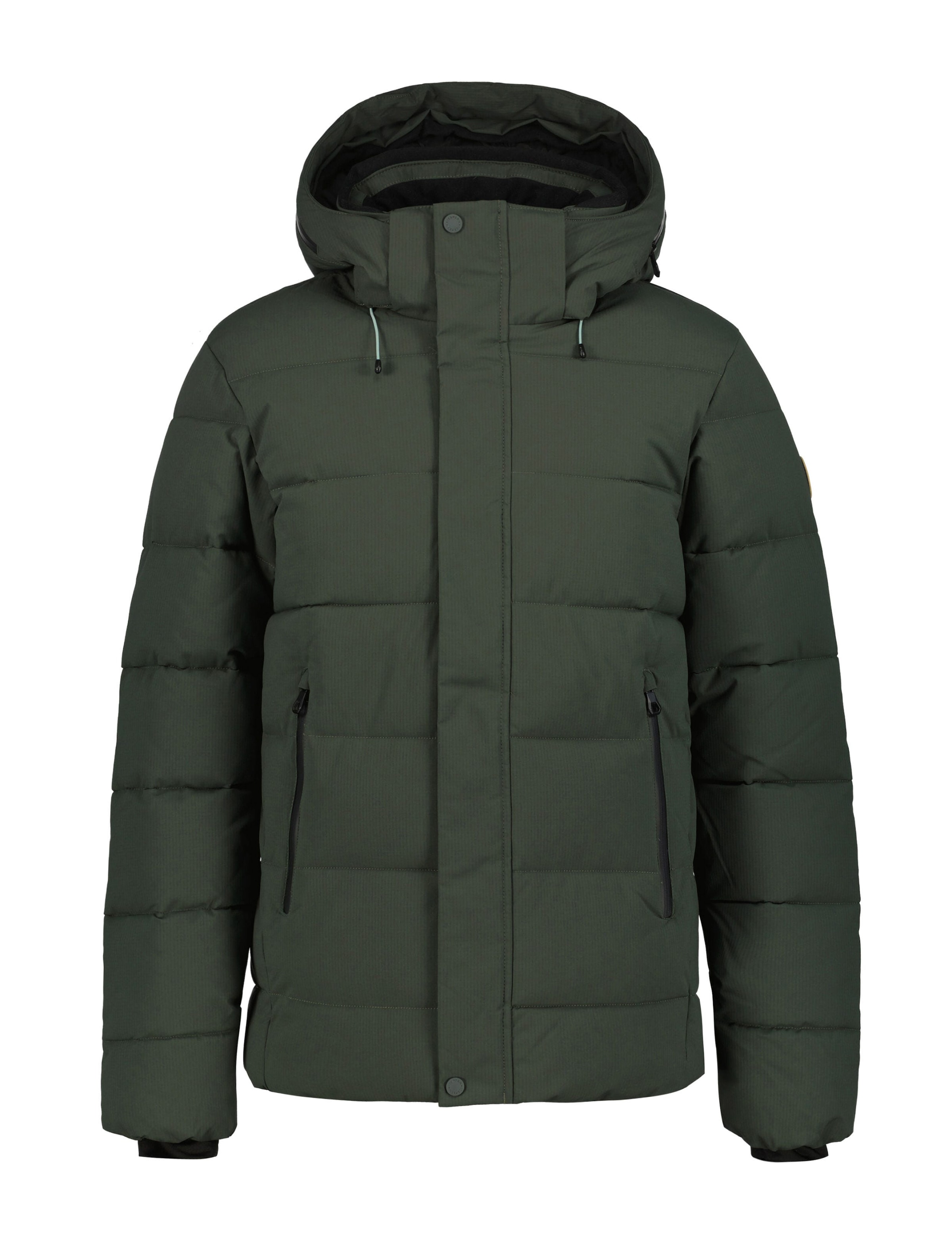 Image of Icepeak Steppjacke "BIXBY" mit Kapuze mit kontrastfarbenem Markenpatch am Oberarm
