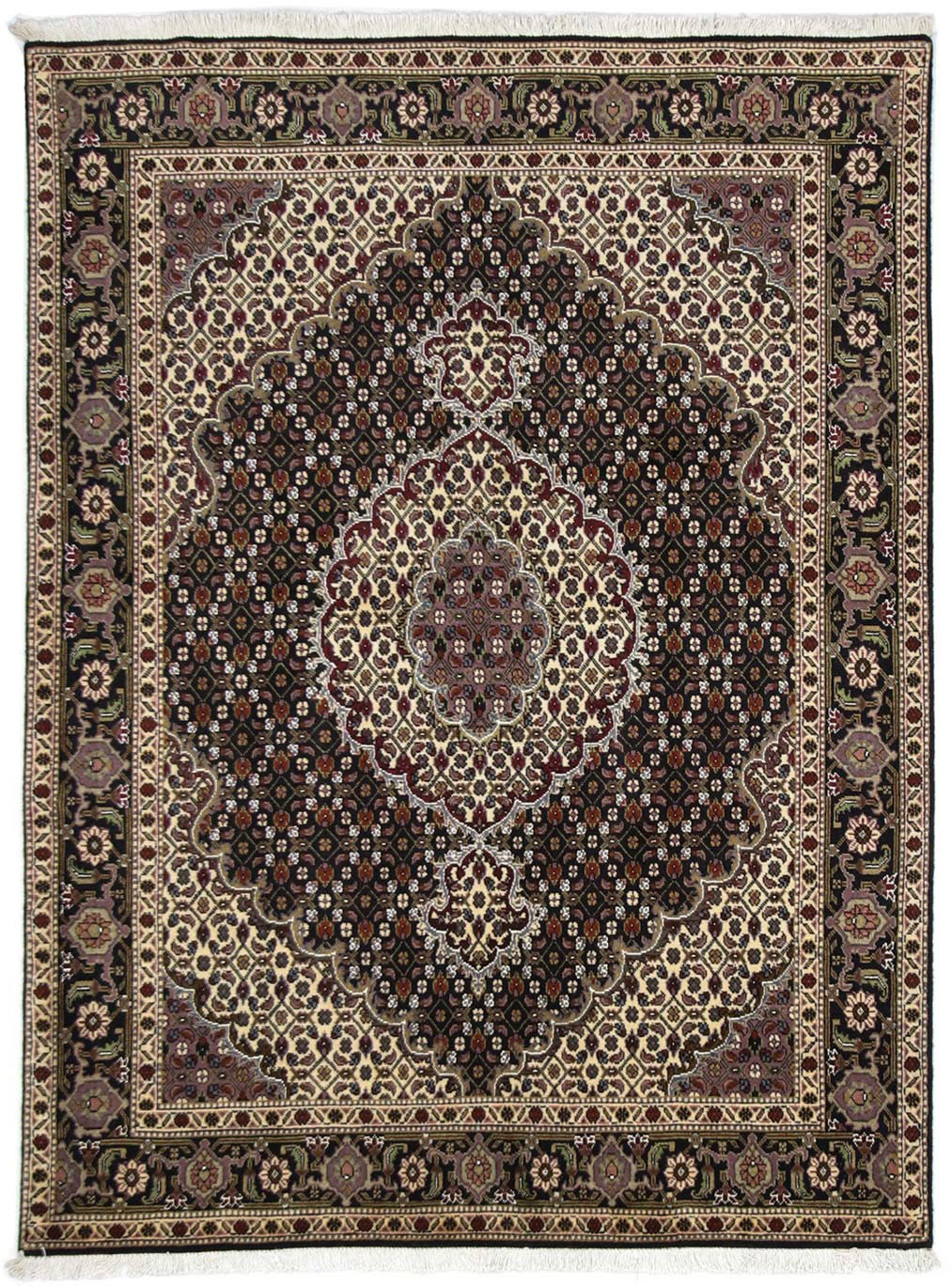 Image of morgenland Wollteppich »Täbriz 40 Raj Teppich handgeknüpft dunkelblau«, rechteckig, 7 mm Höhe, handgeknüpft bei Ackermann Versand Schweiz