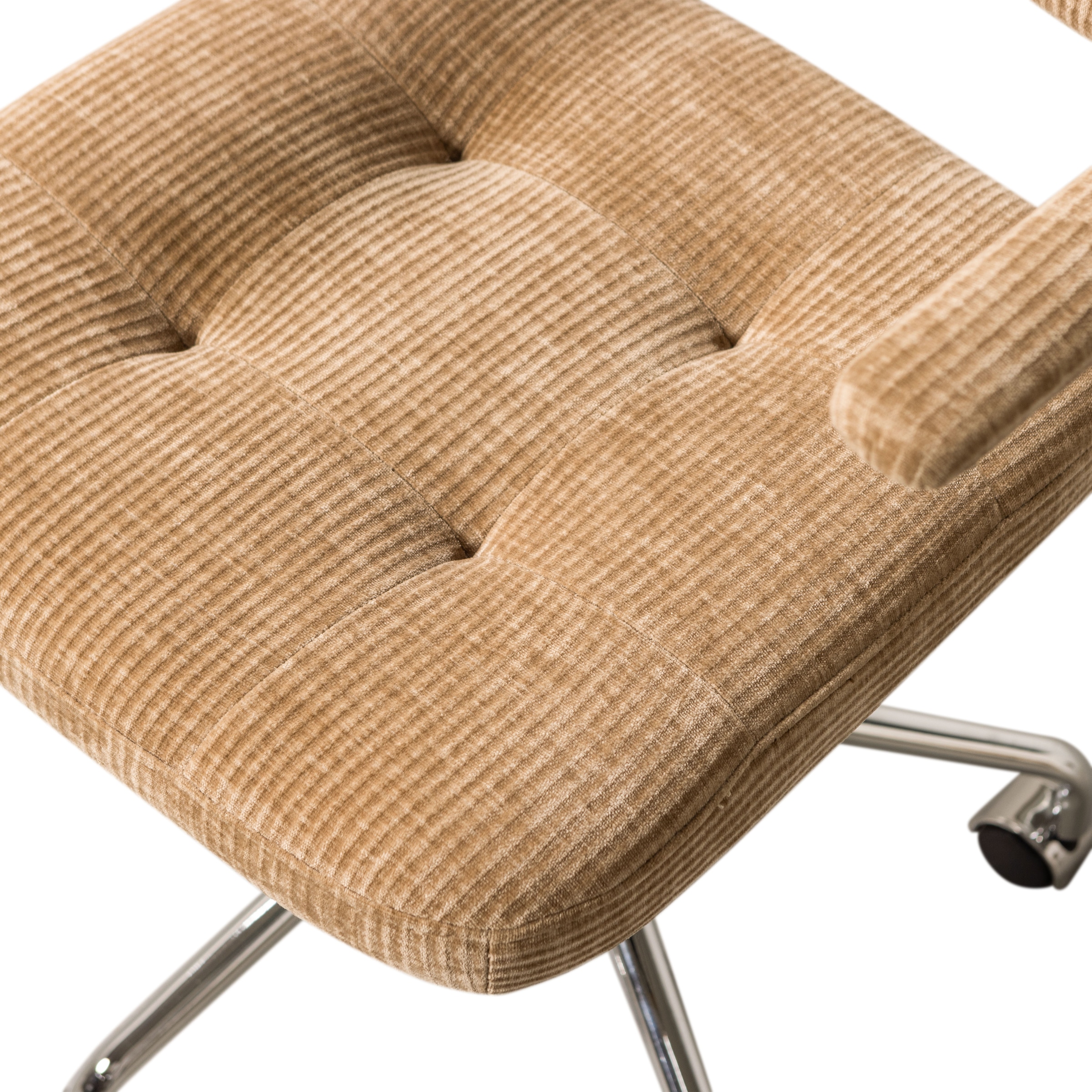 WOOOD Drehstuhl »Kova mit Rippenstoff-Bezug höhenverstellbar, B 54 x T 60 x H 87 cm« () Drehbar, Hohe Verschleissfestigkeit, Tragkraft 125 kg