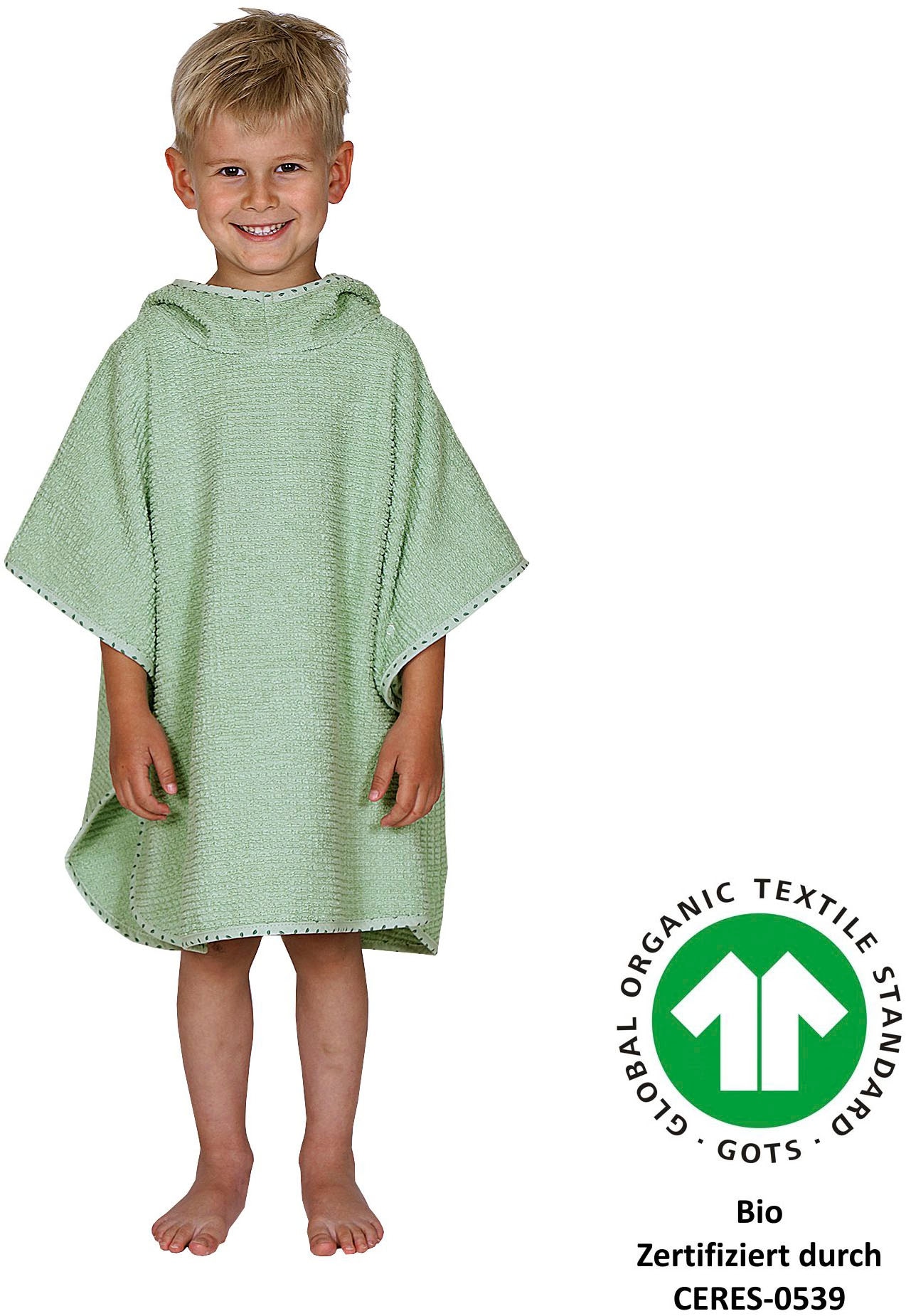 Image of Wörner Badeponcho "at home" Biobaumwolle, maschinenwaschbar, trocknergeeignet