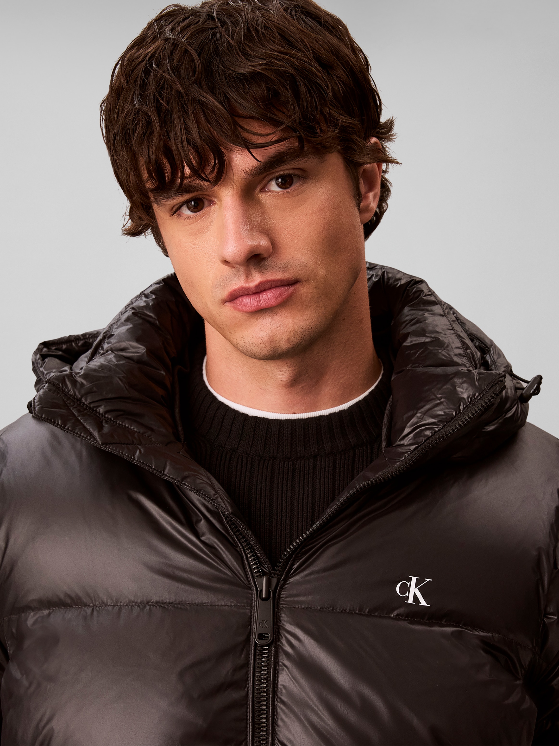 Calvin Klein Veste matelassée »LS GLOSSY DETACHABLE HD DOWN PUF« sans capuche coupe régulière avec capuche