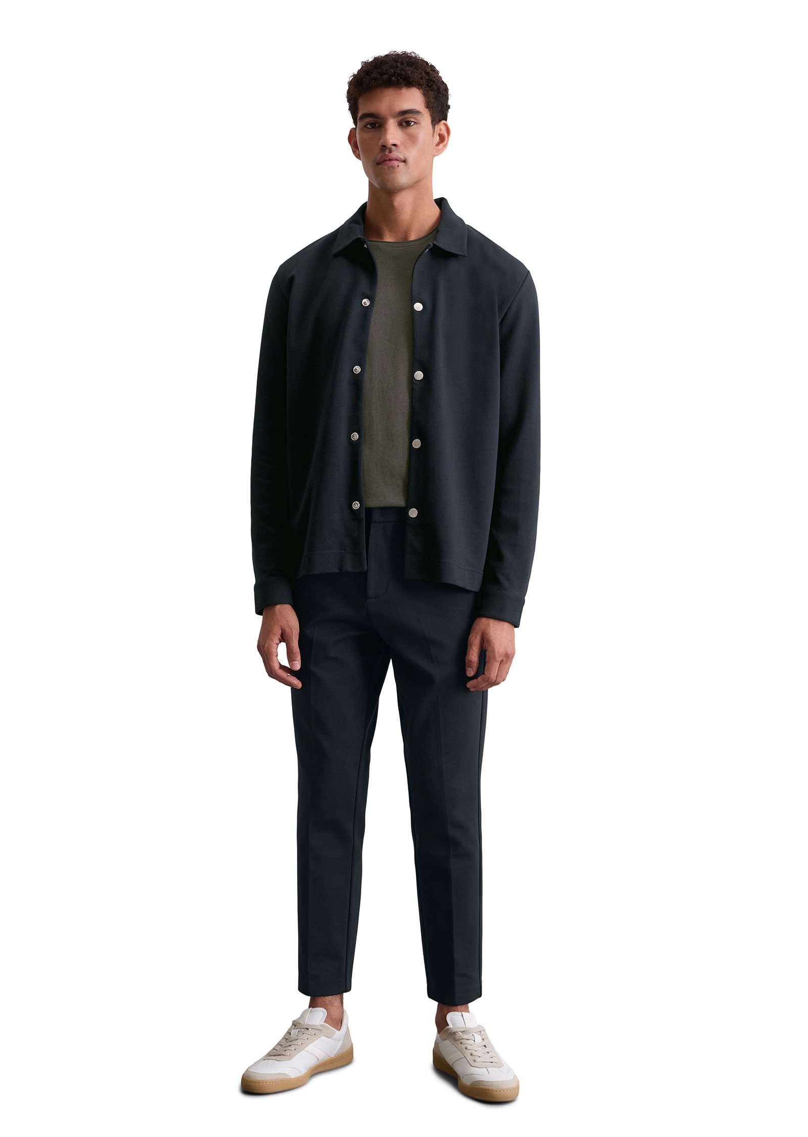 Marc O'Polo Hemdjacke, ohne Kapuze, Sweat-Overshirt regular fit aus Bio-Baumwoll-Mix